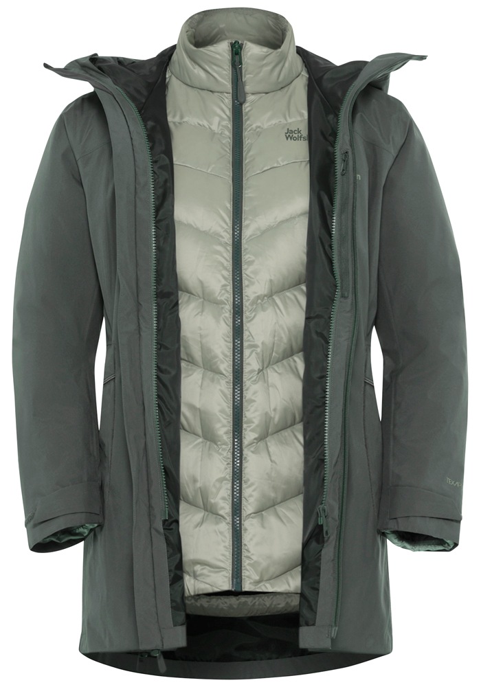 Jack Wolfskin 3-in-1-Funktionsjacke »ICECAPE 3IN1 DOWN JKT W RDS«, mit Kapuze