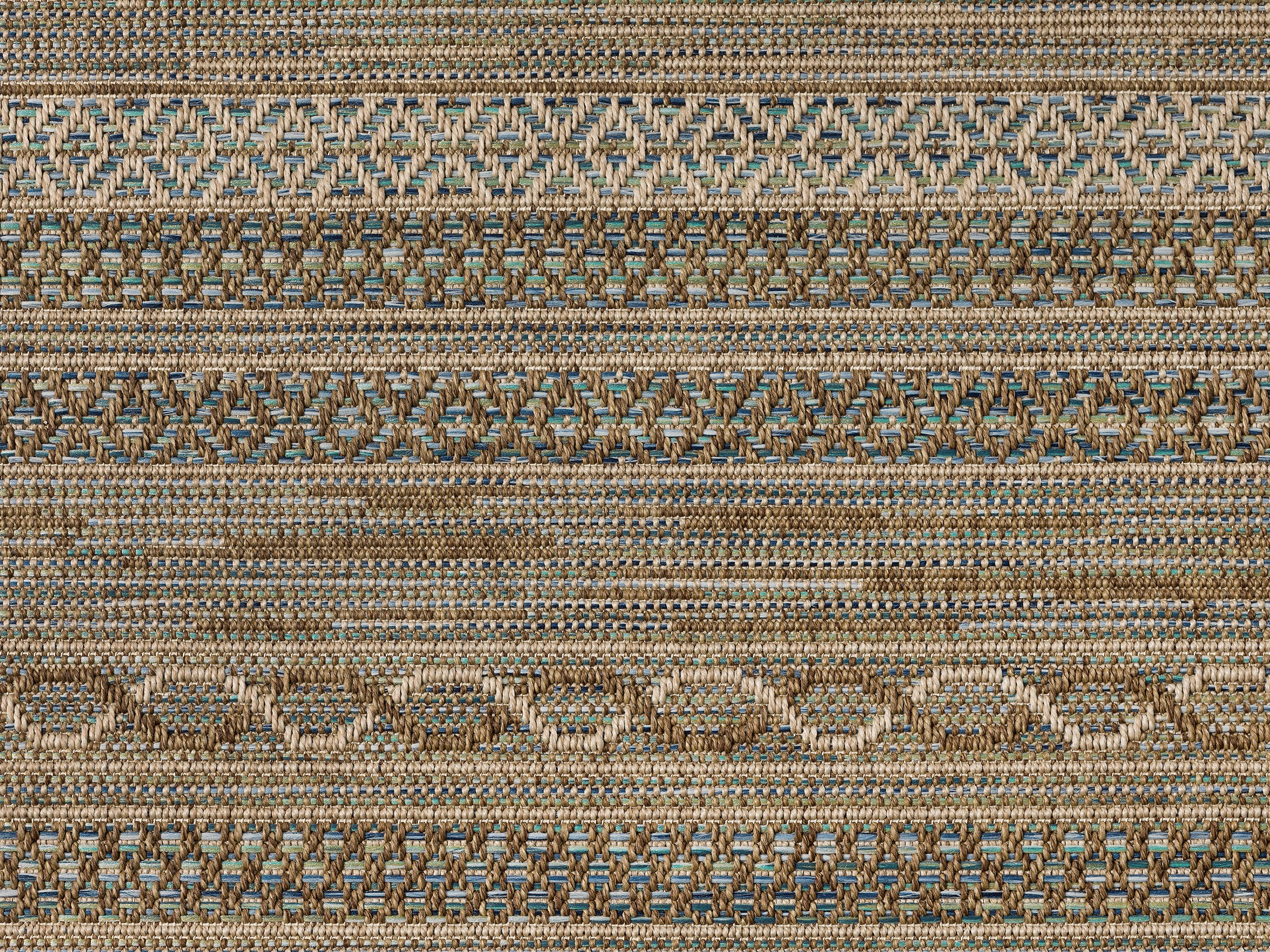 Dekowe Teppich »Joy Barbados beig« rechteckig 10 mm Höhe meliert, gestreift, Rauten, mit Bordüre, In- und Outdoor geeignet