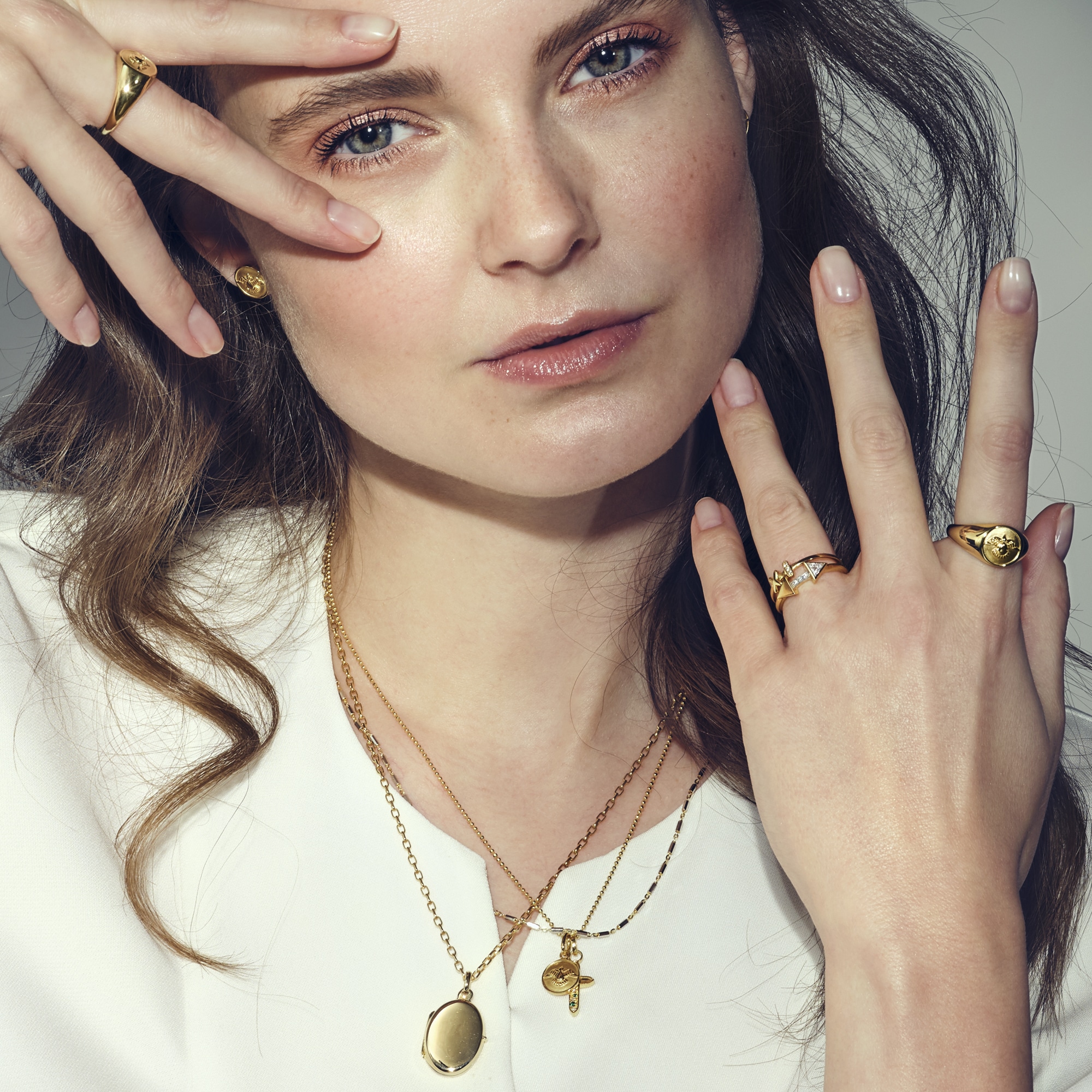 CAÏ Kette mit Anhänger »925/- Sterling Silber vergoldet Zirkonia Kreuz Taube«