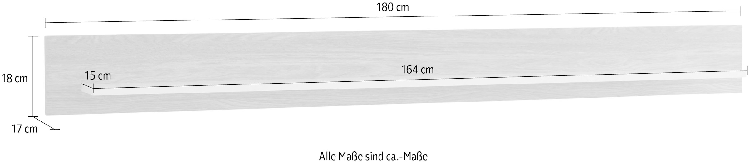 OTTO home Wandboard »Brest, Wandregal im Landhausstil, Hängeregal mit Ablagefläche« vielseitig einsetzbar, zeitlos, 180 cm breit