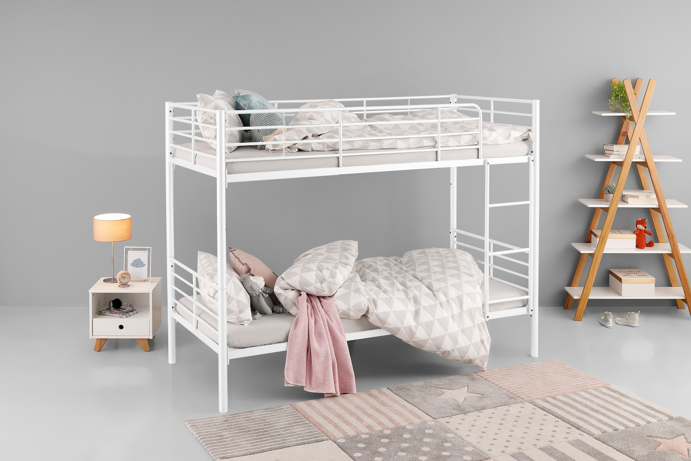 Lüttenhütt Etagenbett Hayo, Metallbett, Stockbett (teilbar in 2 Einzelbette günstig online kaufen