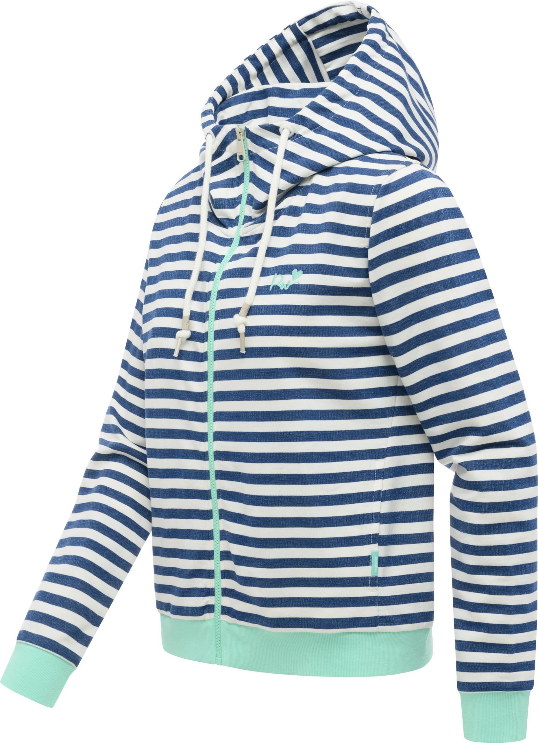 Ragwear Sweatjacke "Parya Stripes" gestreifte Damen Zipp-Jacke mit süßer St günstig online kaufen