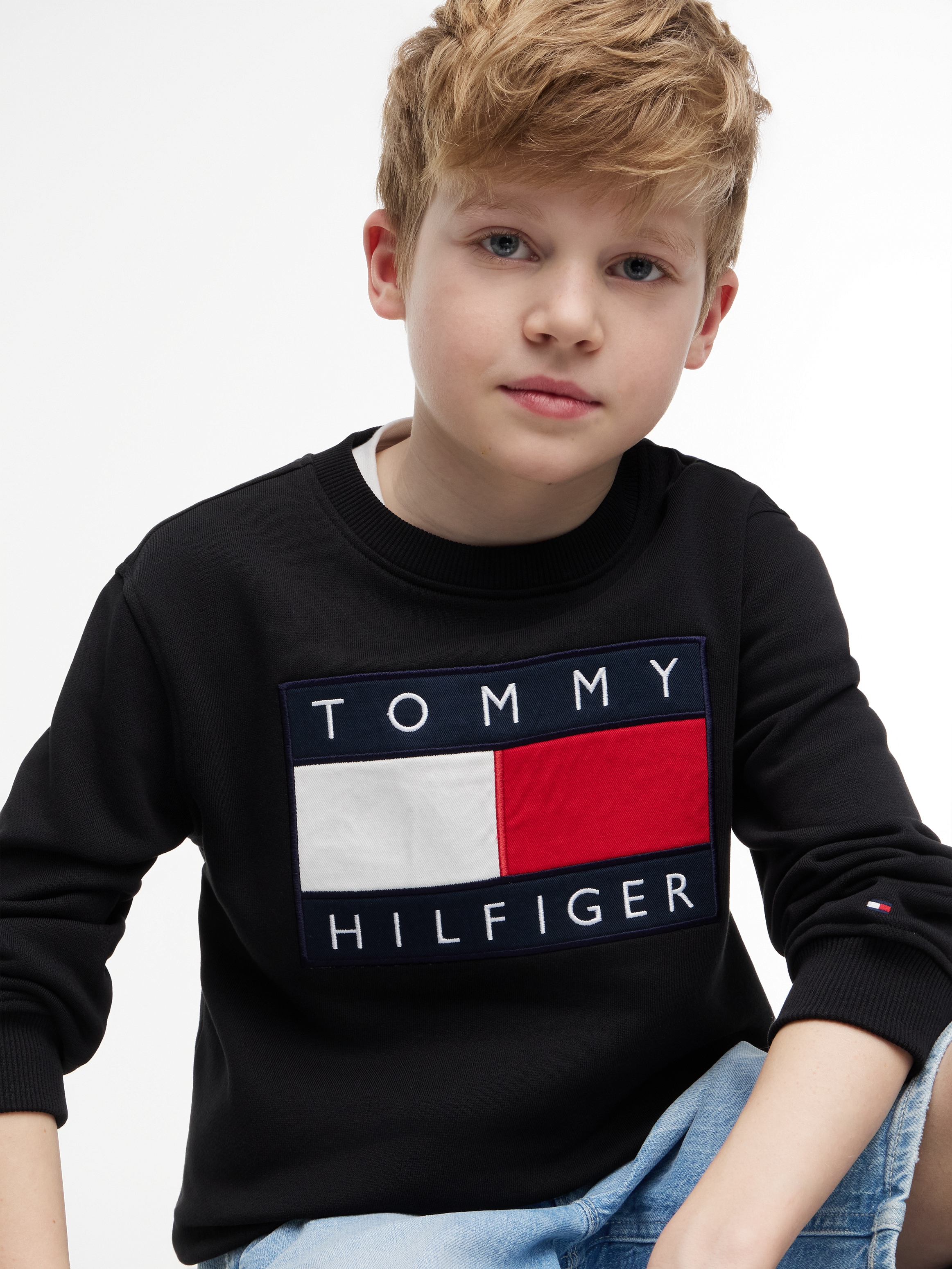 Tommy Hilfiger Sweatshirt , Regular Fit, Kinder bis 16 Jahre, Logo-Applikation
