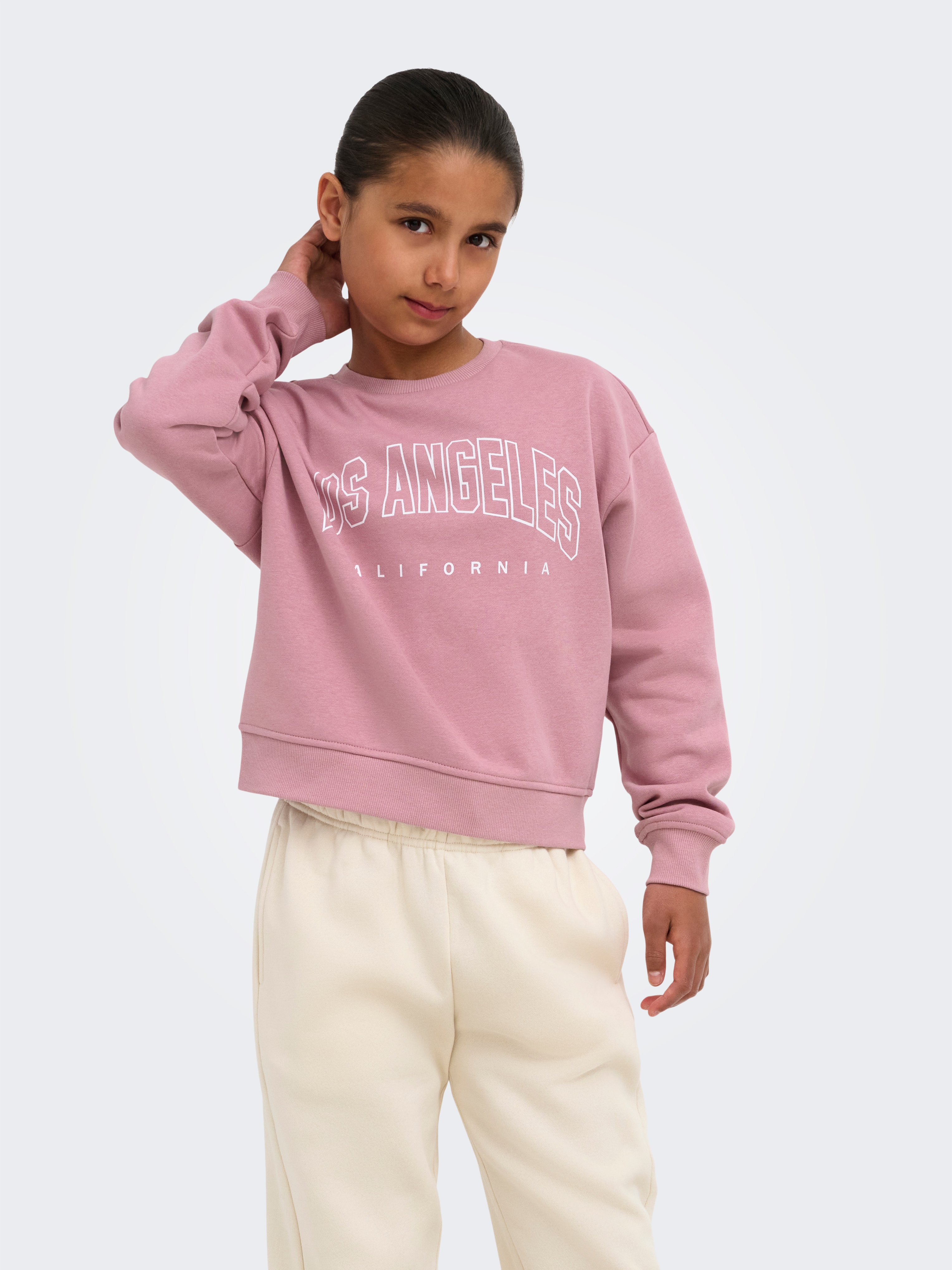 KIDS ONLY Sweatshirt "KOGSWEAT LS CREW OVZ STAT SWT NOOS", Baumwollmischung, loose fit