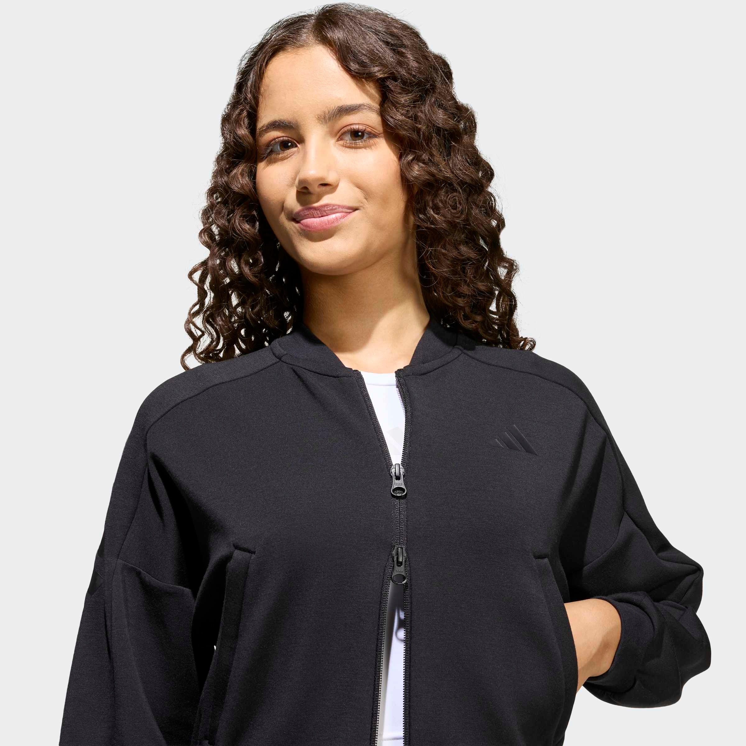 Trainingsjacke ADIDAS SPORTSWEAR "FUTURE ICONS 3-STREIFEN, DURCHGEHENDER REISSVERSCHLUSS", Mädchen, Gr. 140, schwarz, schwarz, Obermaterial: 67% Polyester, 33% Baumwolle, Jacken Trainingsjacke 3