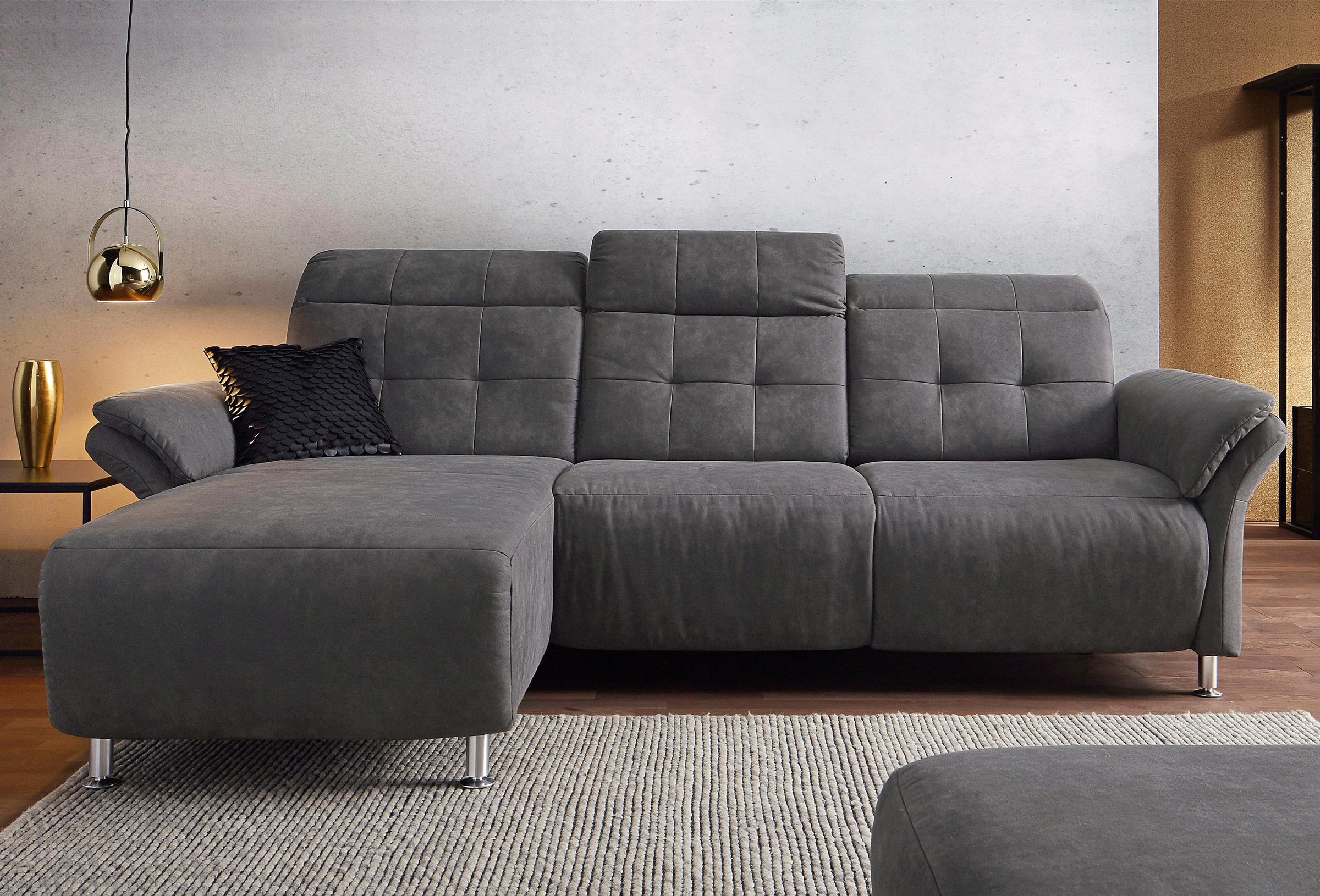 Places of Style Ecksofa »Manhattan L-Form«, 2 Sitze mit elektrischer Relaxfunktion, verstellbare Armlehnen