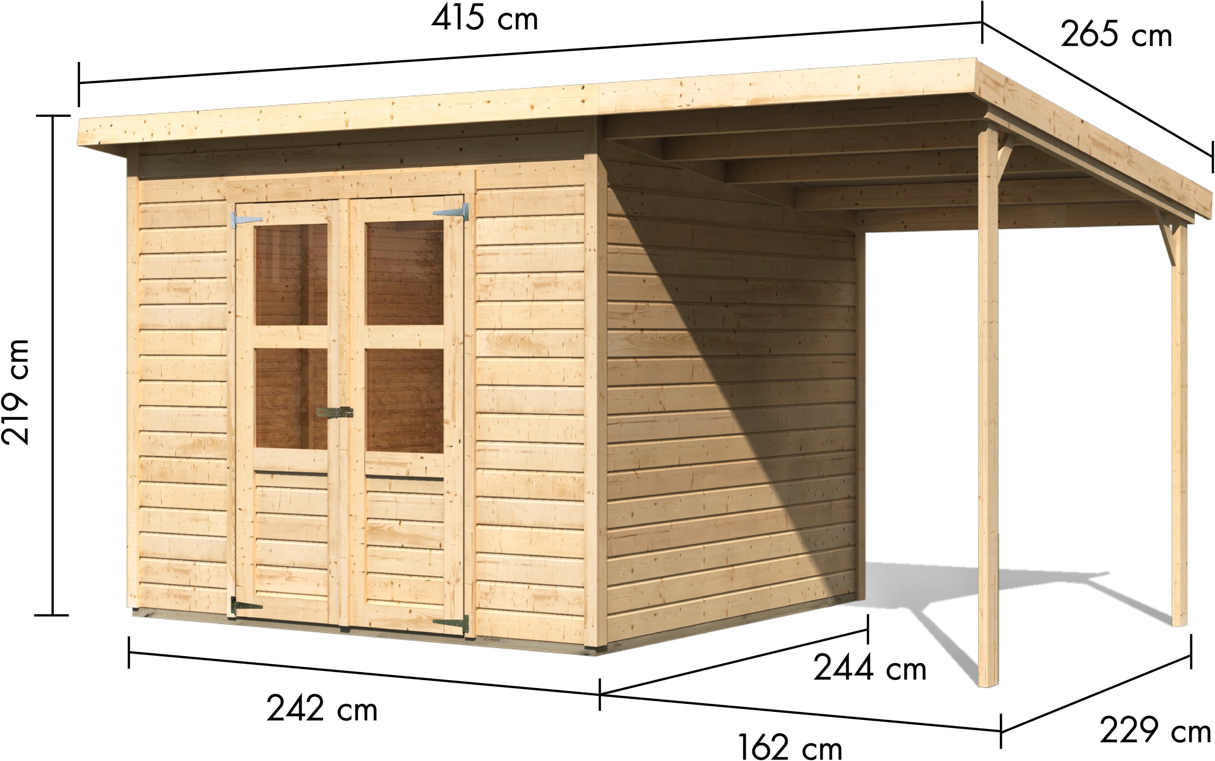 KONIFERA Gartenhaus »Amrum 6« inkl. Anbaudach
