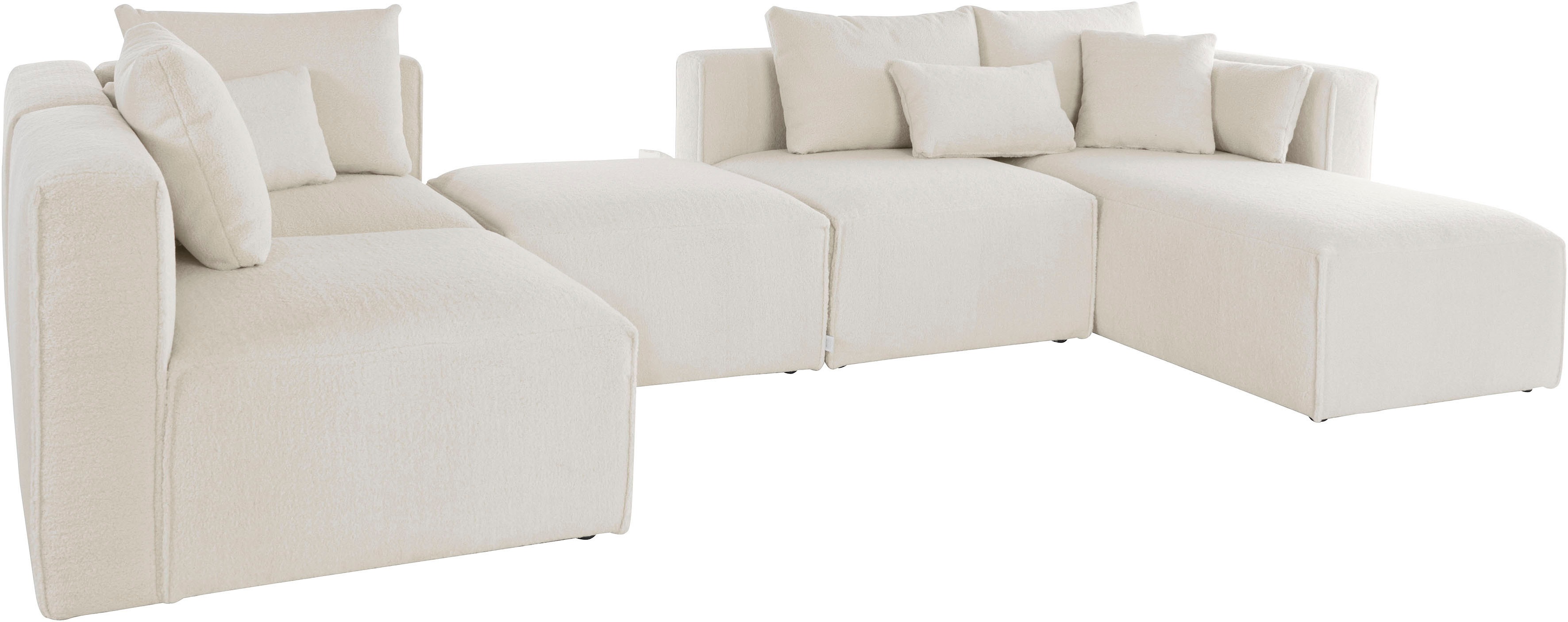 Thumbnail - Home affaire Wohnlandschaft "Comfine U-Form" zusammengesetzt aus Modulen, in 3 Stoffen und vielen Farben