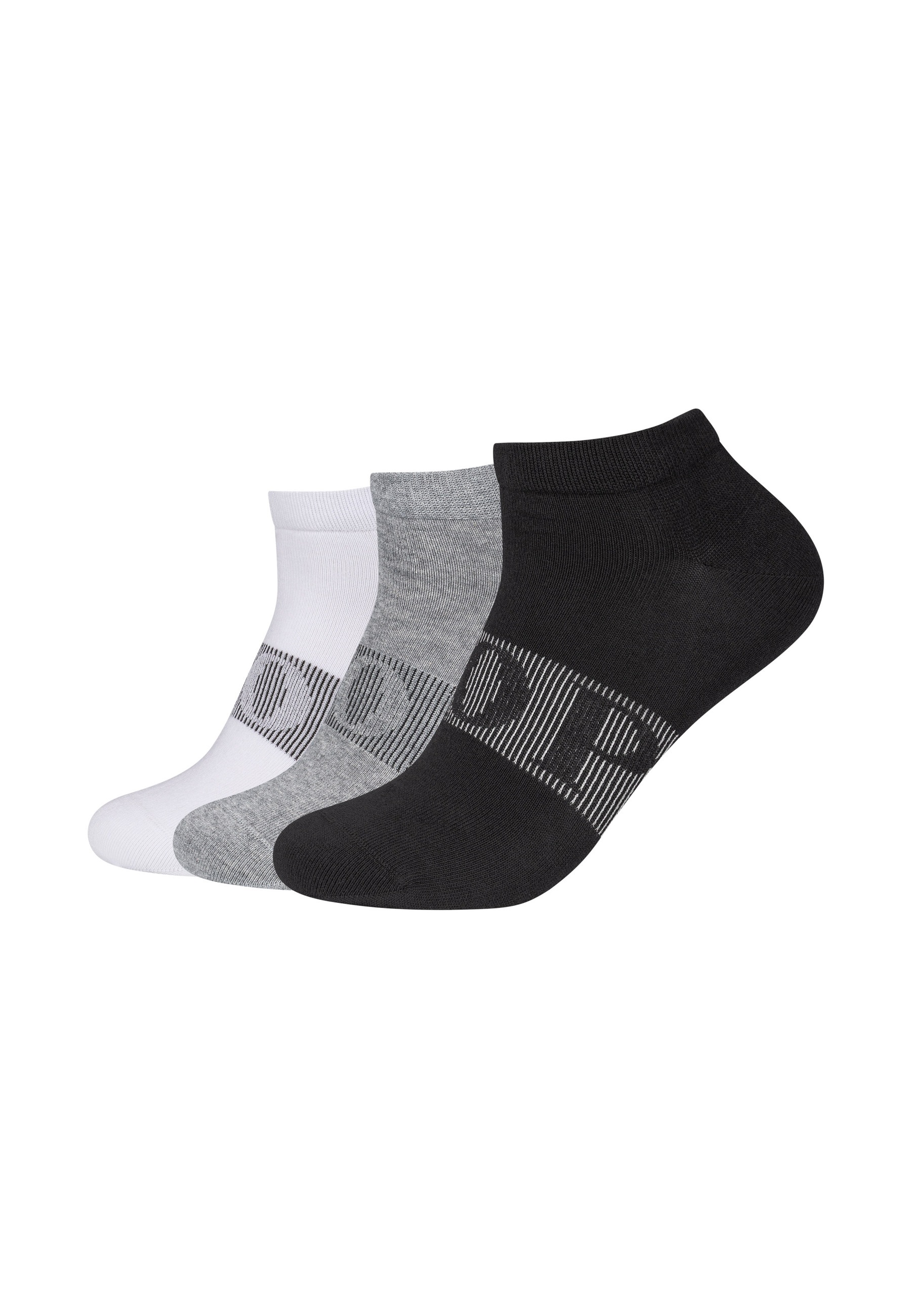 JOOP Herren Sneakersocken "3er Pack", Gr. 39, schwarz-weiß, 70% Baumwolle, 28% Polyester, 2% Elasthan, gemustert, Socken, 3er Pack Gekämmte, glatte