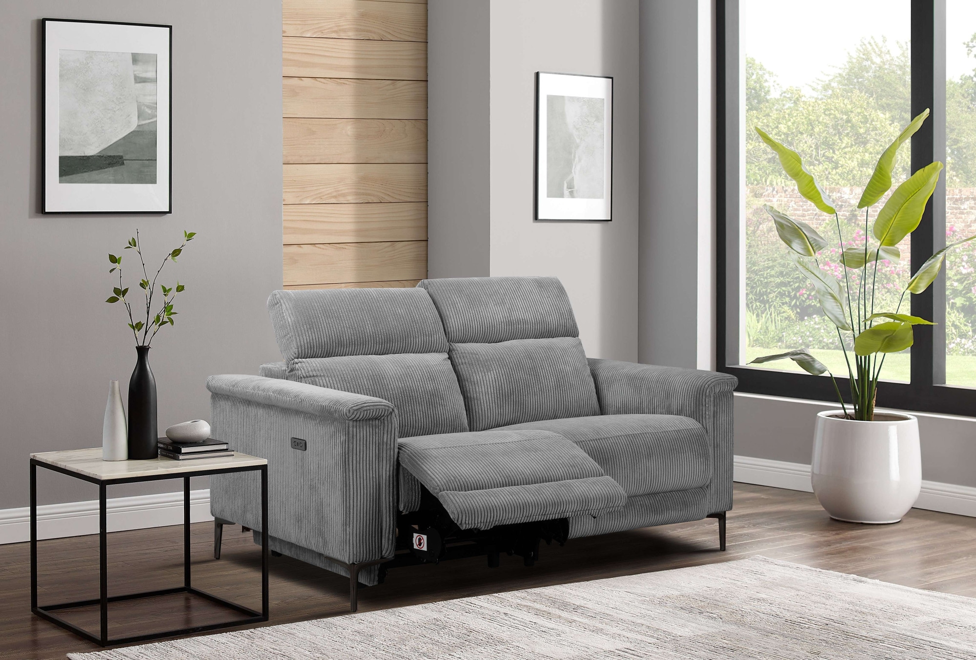 Places of Style 2-Sitzer »Lund in Cord, mit manueller o. elektrischer«, Relaxfunktion, USB-A, Kopfteilverstellung, Breite 160 cm