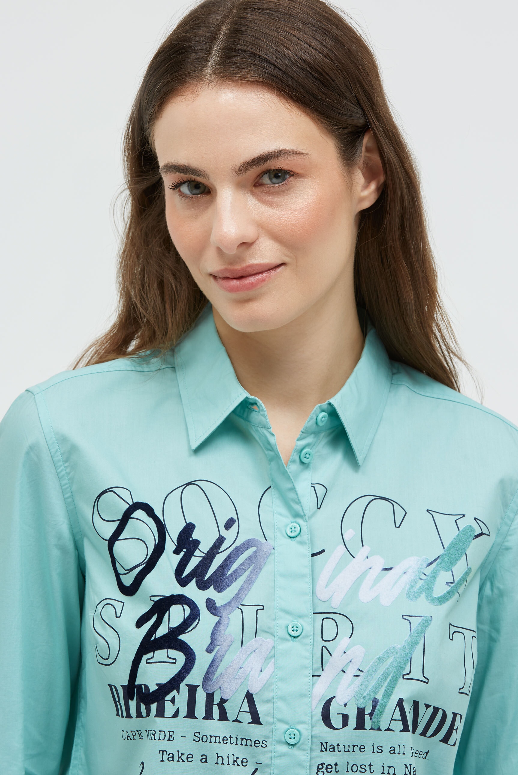 SOCCX Langarmbluse im Turn-Up-Look