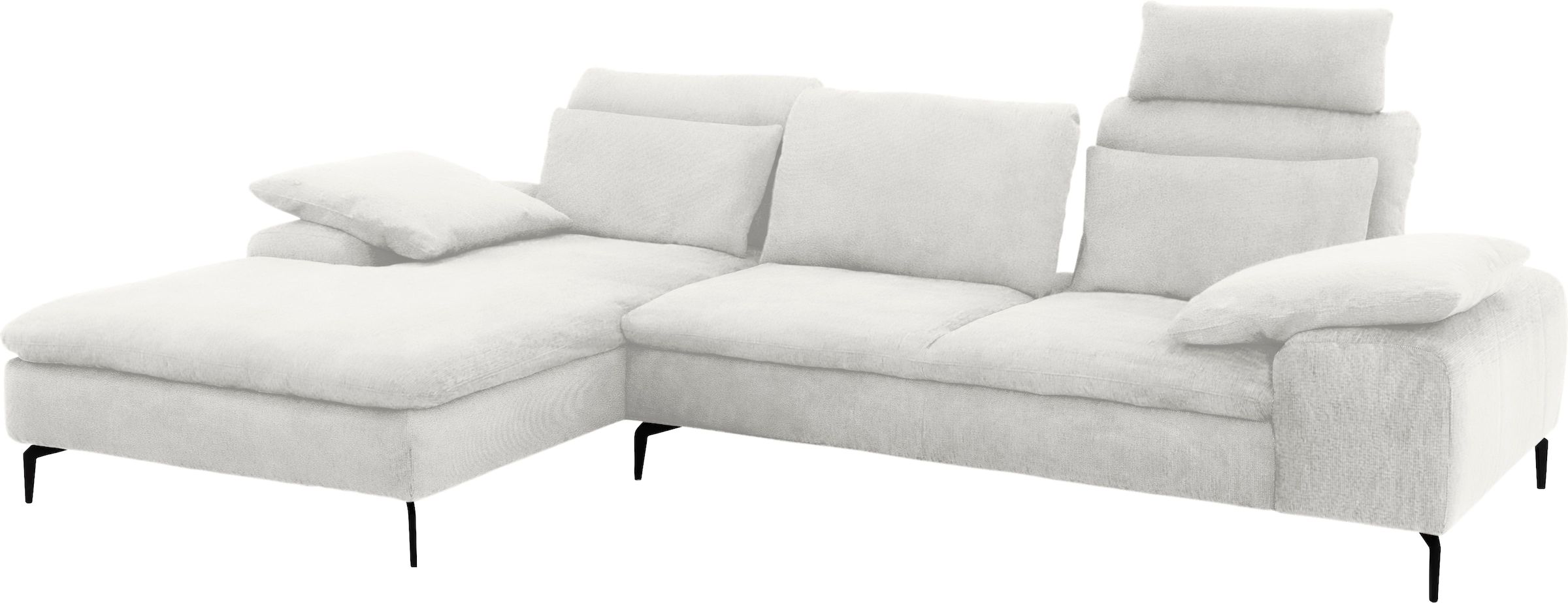 W.SCHILLIG Ecksofa »valentinoo, Designsofa, bequem, elegant und zeitlos, L-Form«, (Set), inklusive Hocker, mit Sitztiefenverstellung, Breite 299 cm