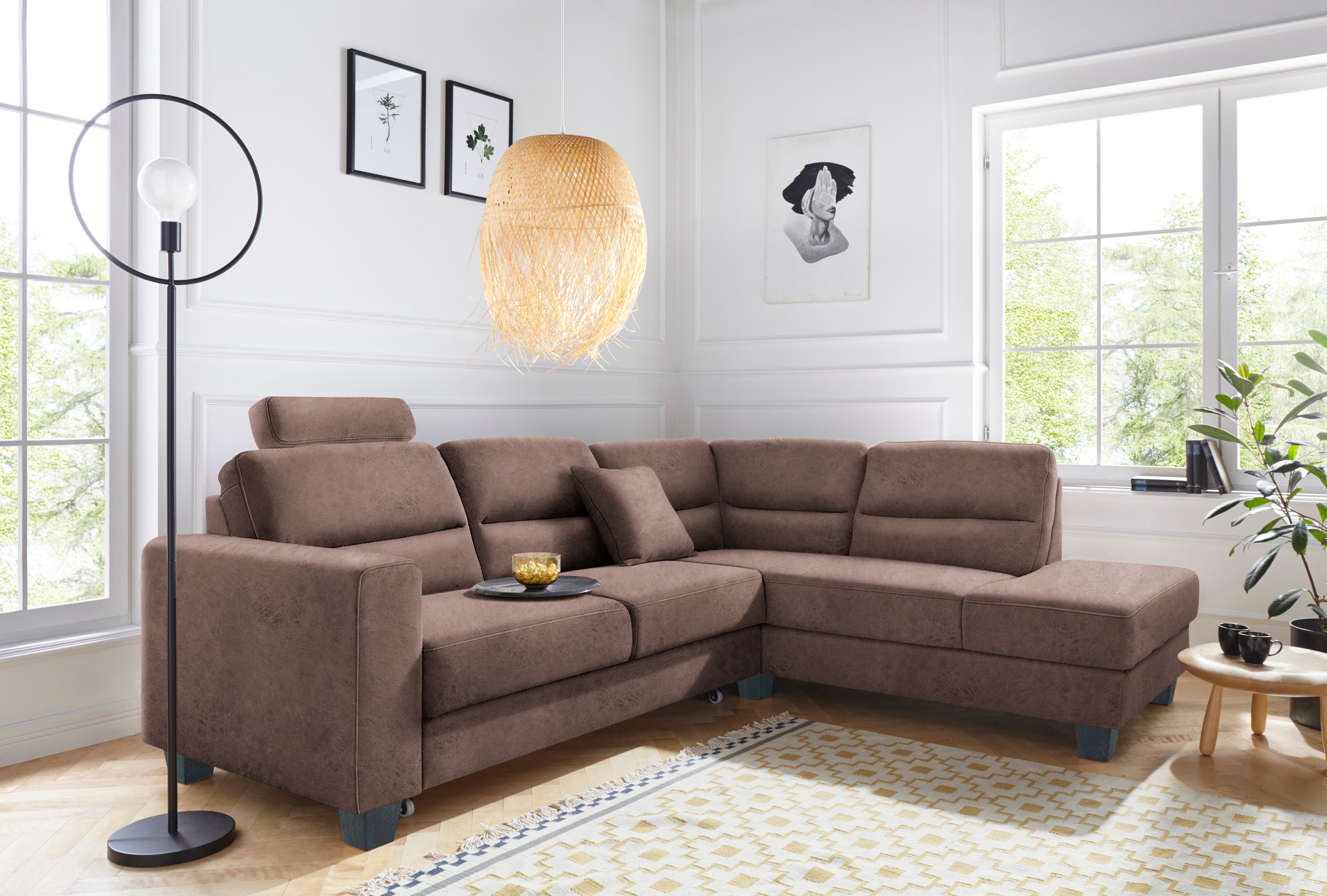 TRENDMANUFAKTUR Ecksofa "Chamber, L-Form", inklusive einer Kopfstütze, wahl günstig online kaufen