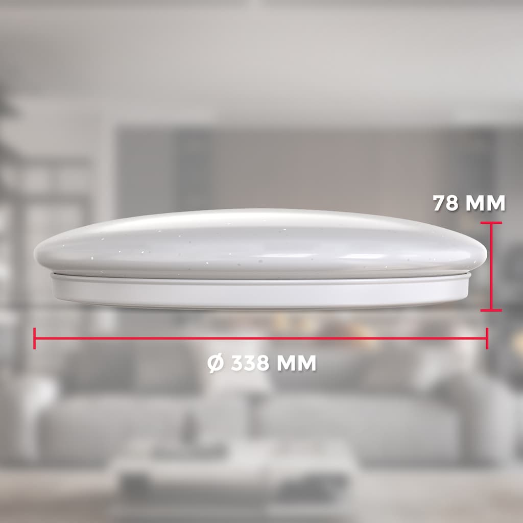 B.K.Licht Deckenleuchte, 1 flammig-flammig, Deckenlampe, 17W LED, Sternenhimmel, dimmbar, Farbtemperatursteuerung