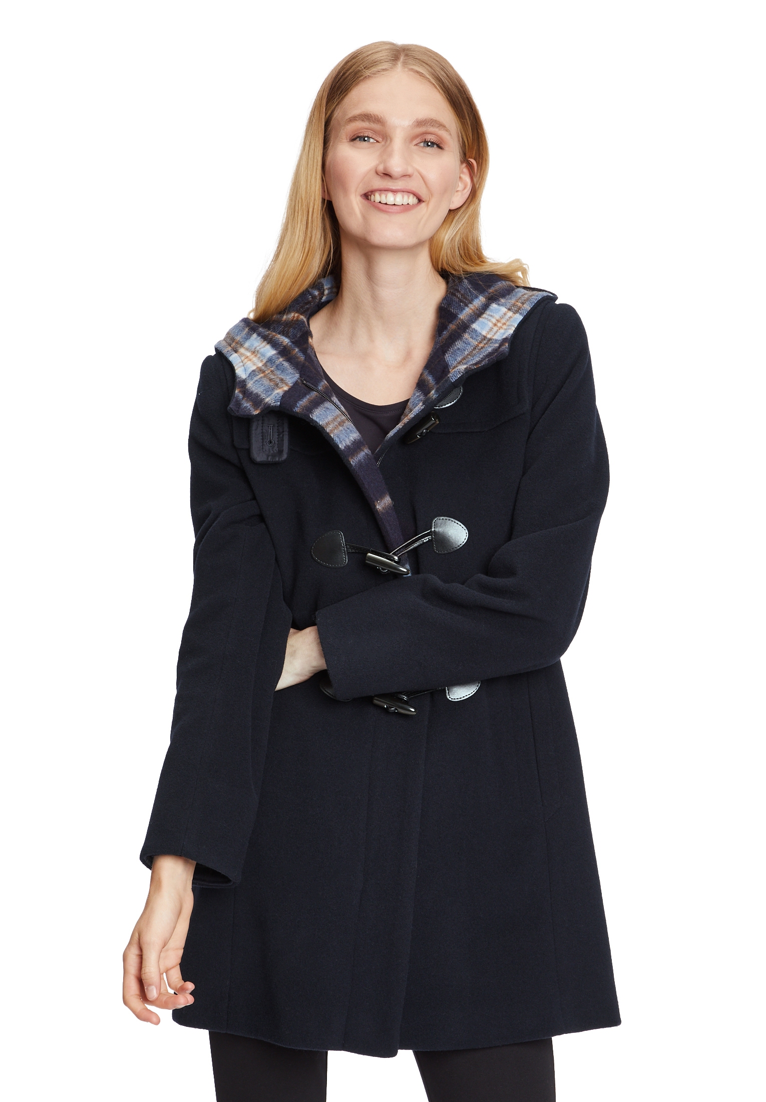 Wolljacke, mit Kapuze, mit Knebelverschluss