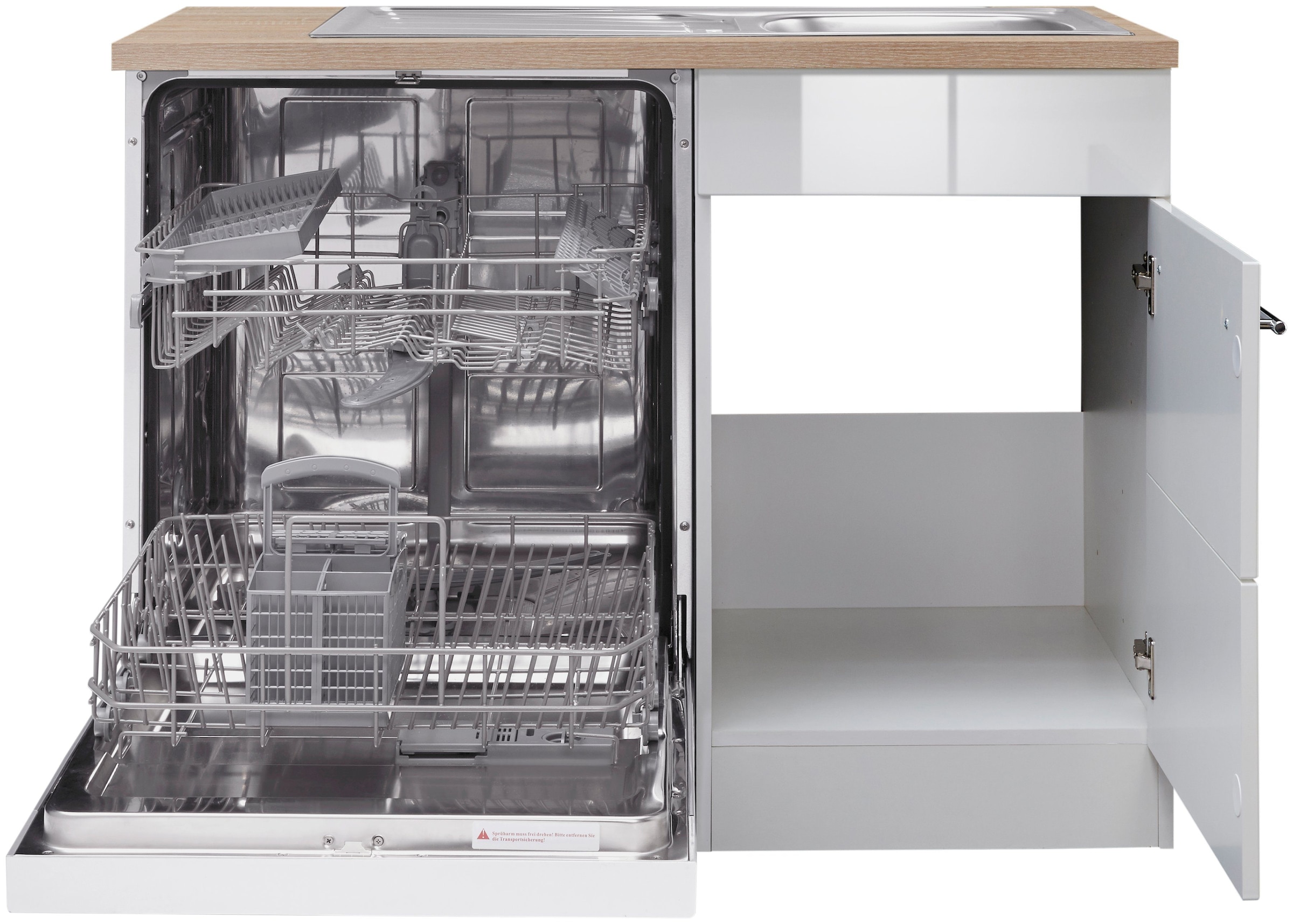 KOCHSTATION Spülenschrank »KS-Wien« Breite 110 cm, inkl. Möbelfront für teilintegrierbaren Geschirrspüler