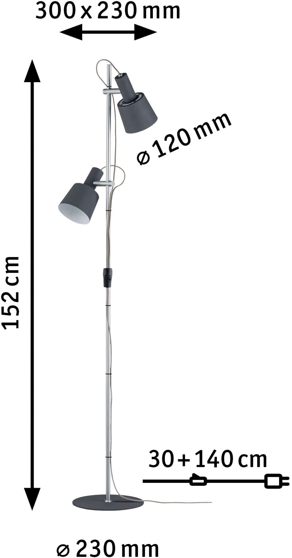 Paulmann LED Stehlampe »Haldar«, 2 E14 | flammig-flammig, BAUR