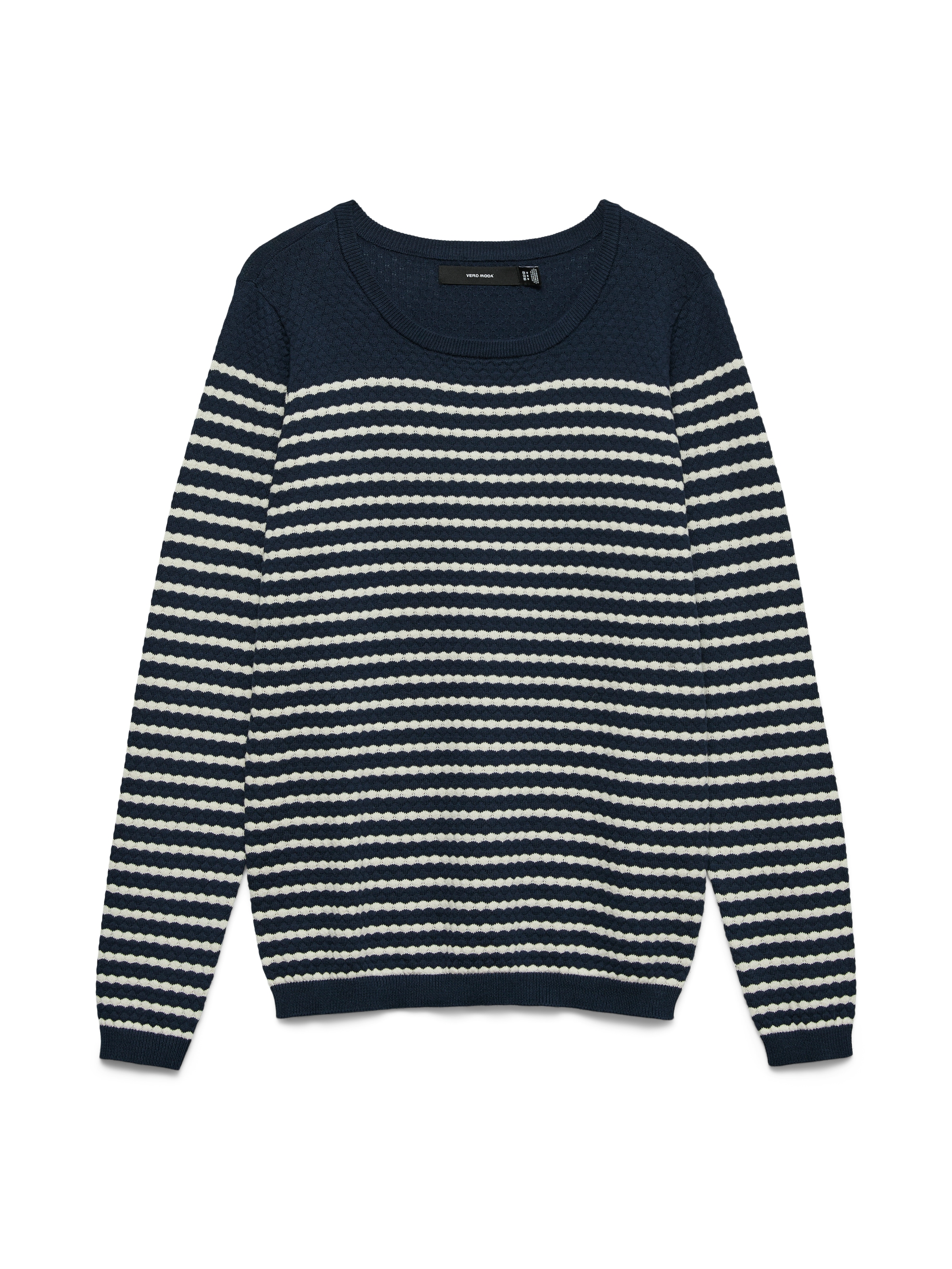 Vero Moda Rundhalspullover "VMCARE STRUCTURE LS O-NECK BLOU NOOS", mit Stru günstig online kaufen