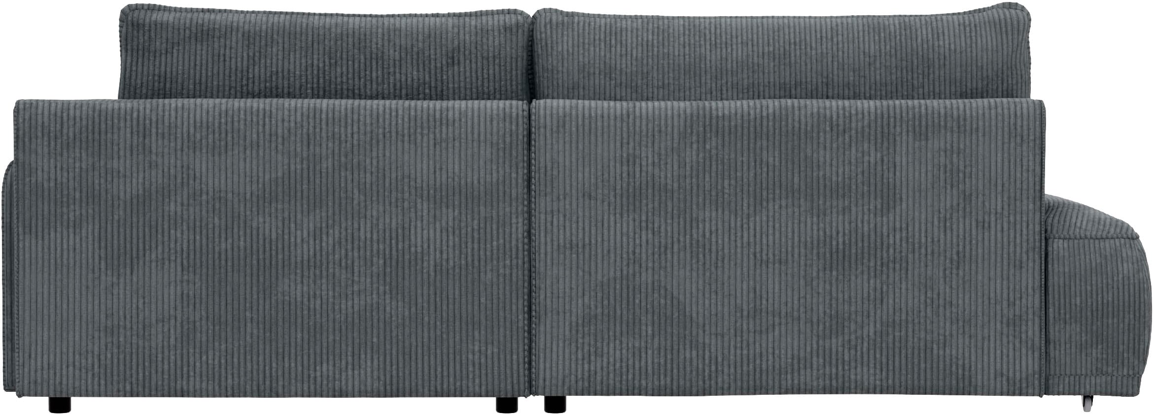 TRENDMANUFAKTUR Ecksofa »Fordon II, Schlafsofa mit Bettkasten, Couch in L-Form, Breite 250 cm«, in Cordstoff HYPER, dunkelgrau, Armlehne rechts