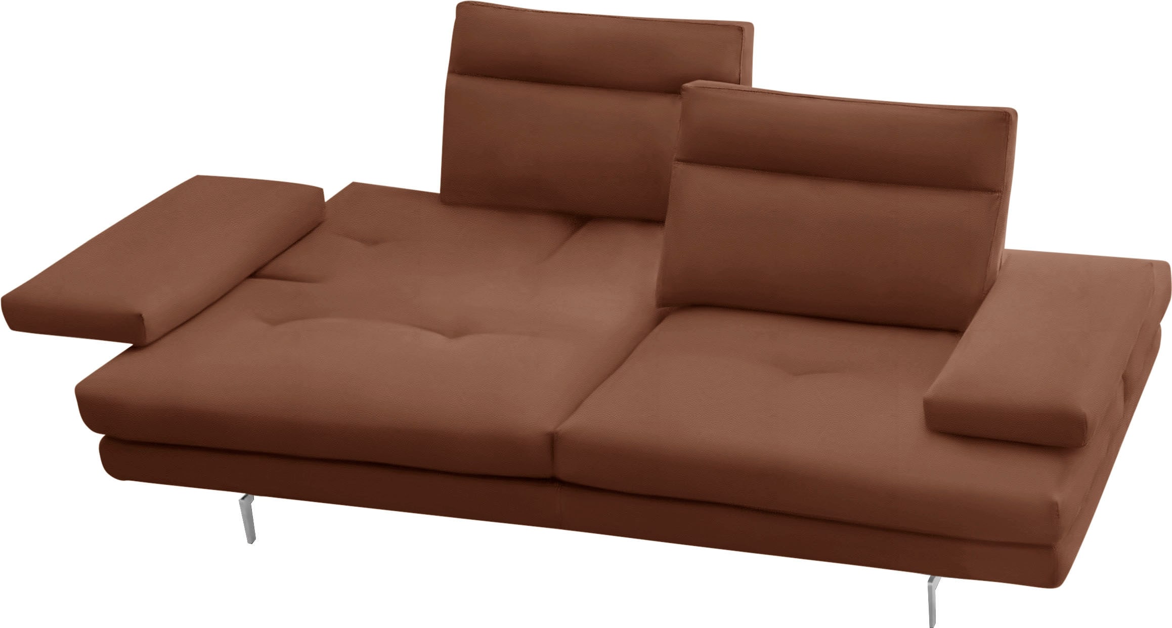 CALIA ITALIA 3,5-Sitzer »Toby Wing, italienisches Designsofa mit erstklassigem Sitzkomfort«, inklusive Sitztiefenverstellung, Füße in Chrom glänzend
