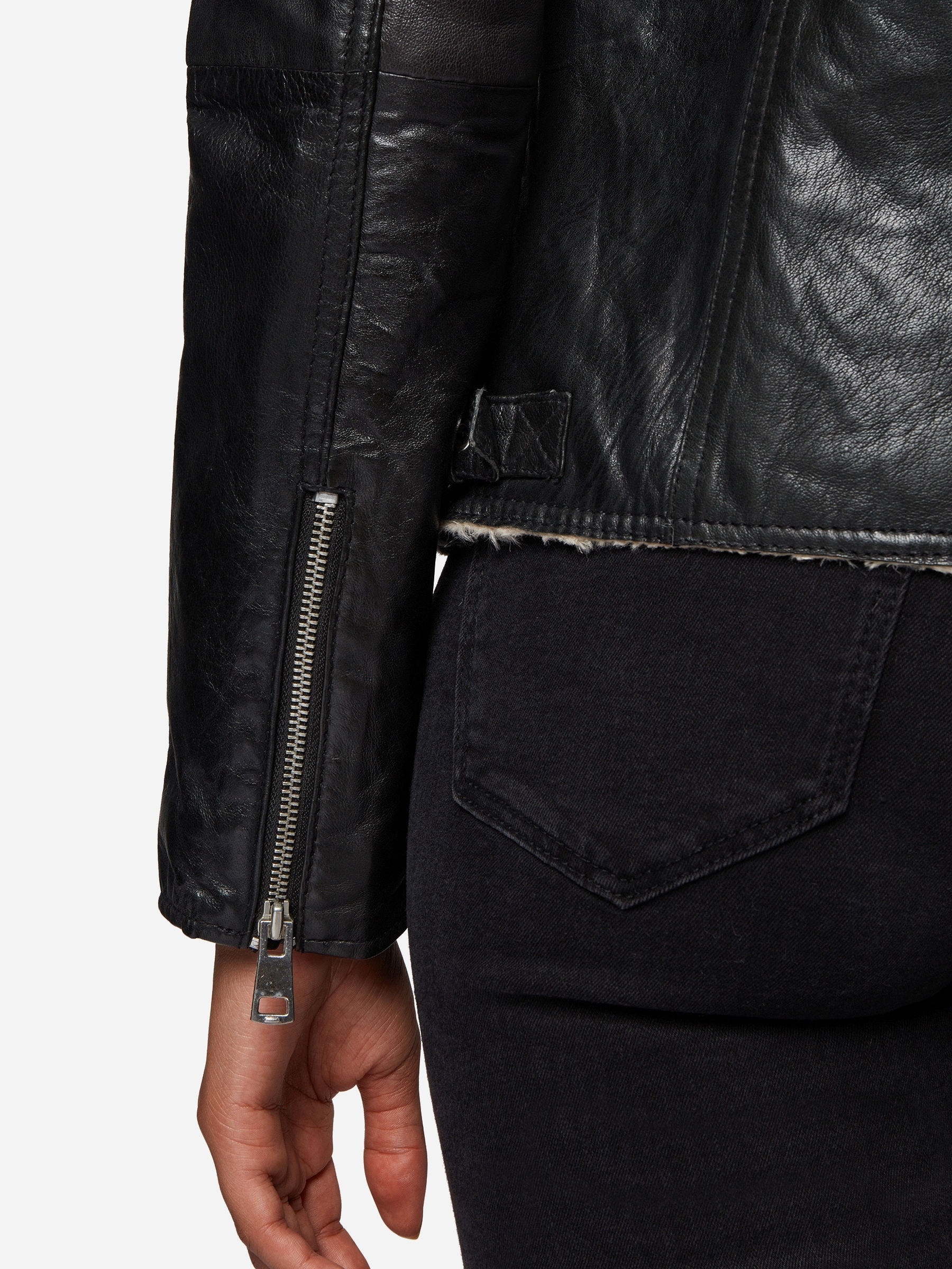 RICANO Bikerjacke »Lederjacke Holly« ohne Kapuze Handgefertigt aus echtem Leder