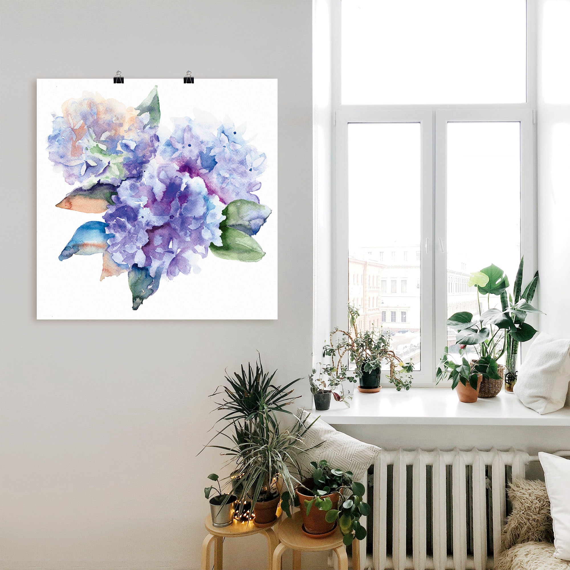 Artland Wandbild »Hortensien«, Blumen, (1 St.), als Leinwandbild, Poster in verschied. Größen
