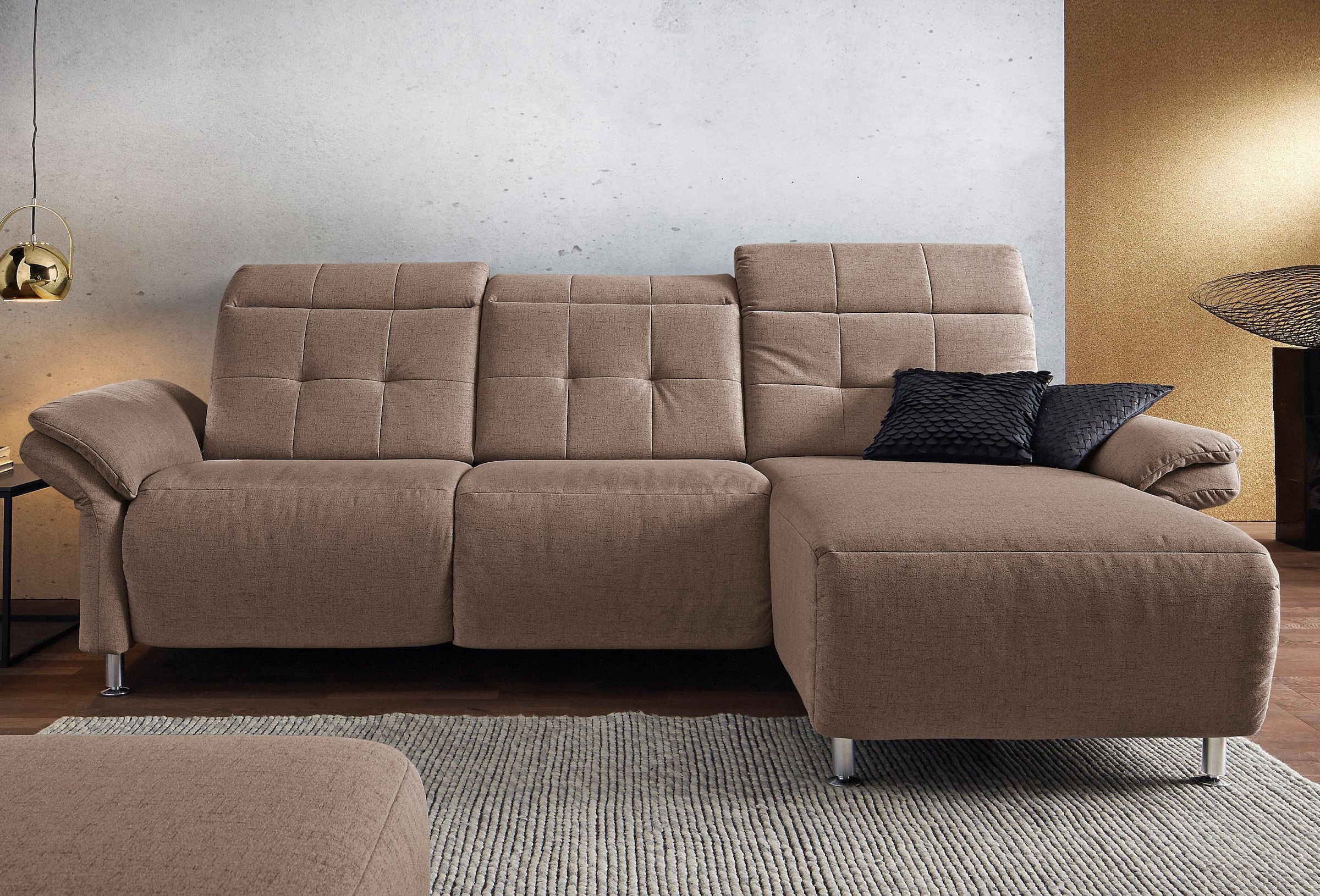 Home affaire Ecksofa "Manhattan L-Form" 2 Sitze mit elektrischer Relaxfunkt günstig online kaufen