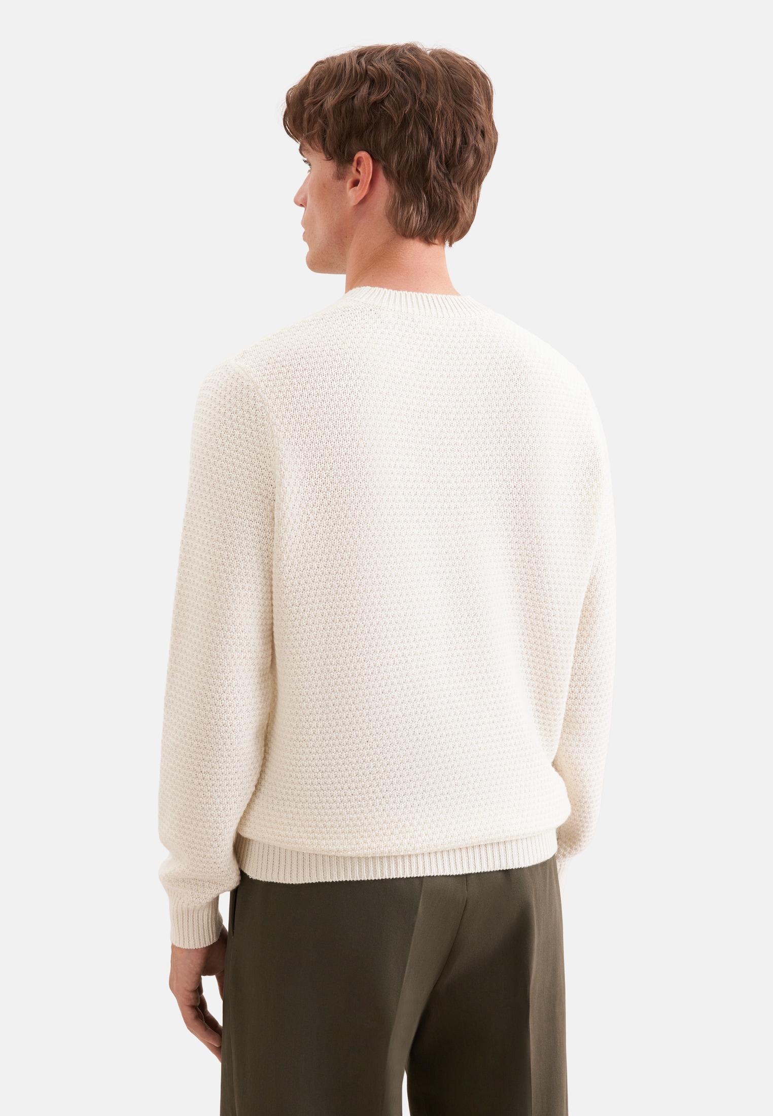 seidensticker Strickpullover »Schwarze Rose« 1/1 Rundhals Struktur
