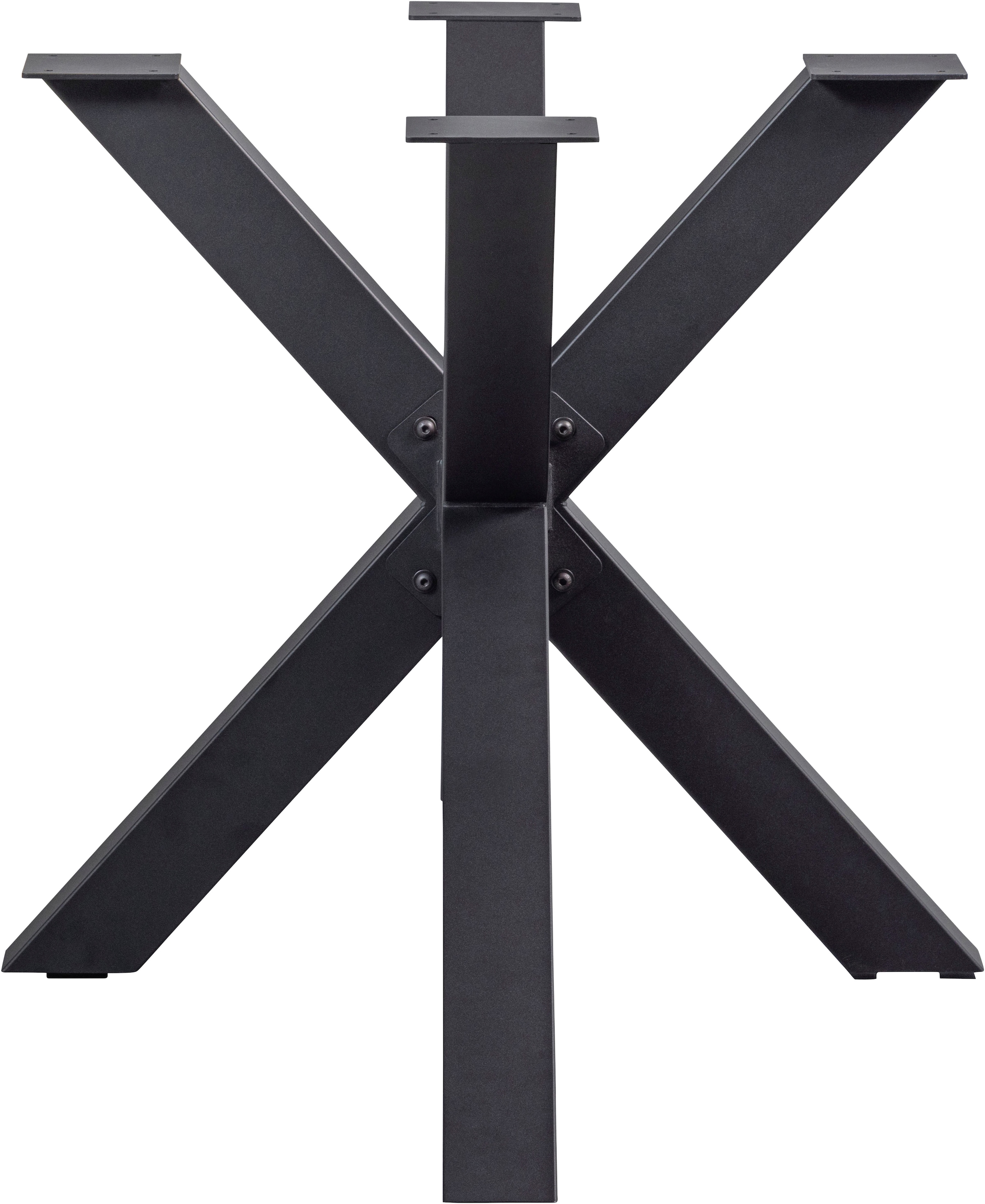 WOOOD Tischbein »Tablo Kreuzform Metall mit Pulverbeschichtung B 159 x T 77 x H 72 cm« Tragkraft 150 kg, kompakte Kreuzform, einfach zu montieren