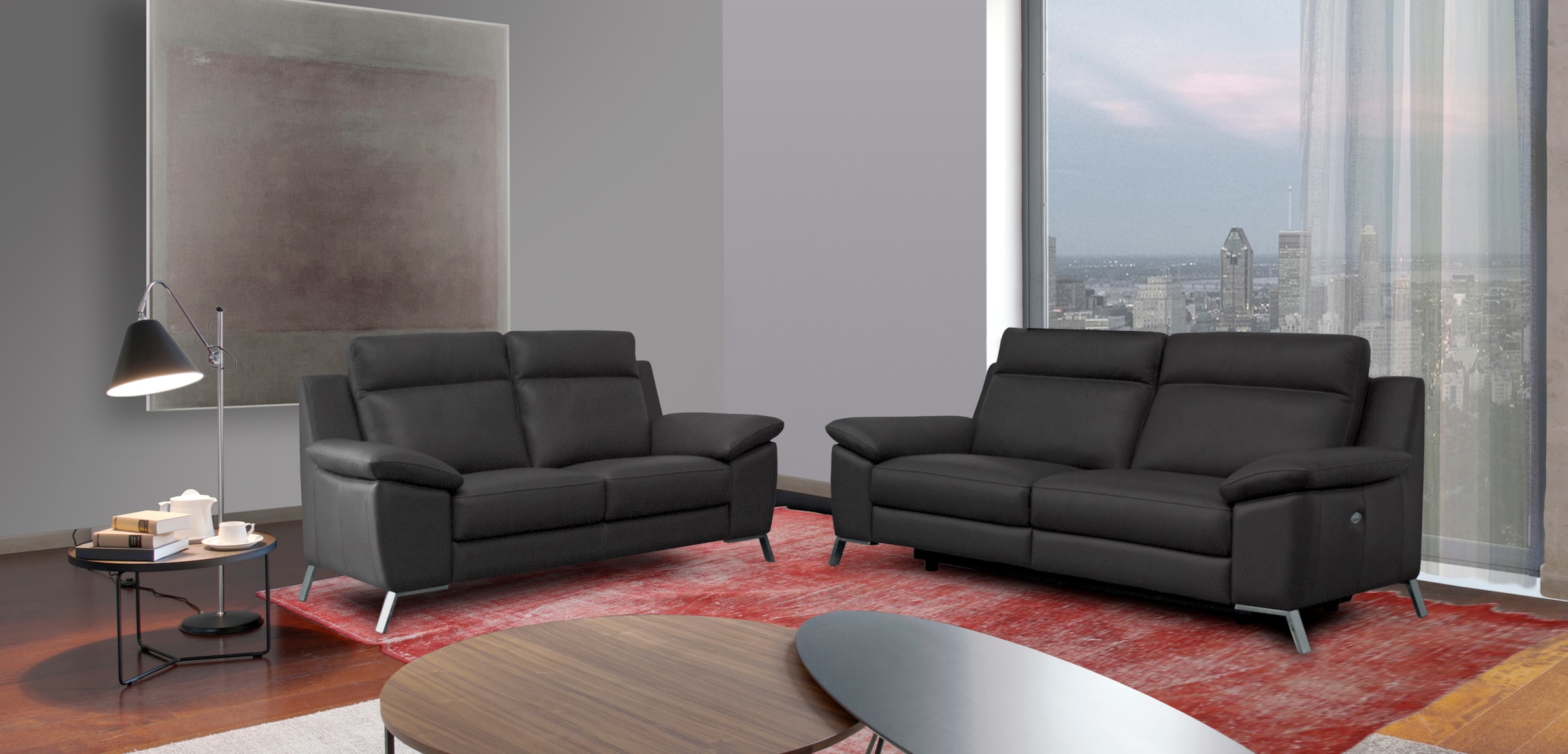CALIA ITALIA Polstergarnitur "Roby" Set, 2 Stk. tlg. in Leder, mit elektris günstig online kaufen