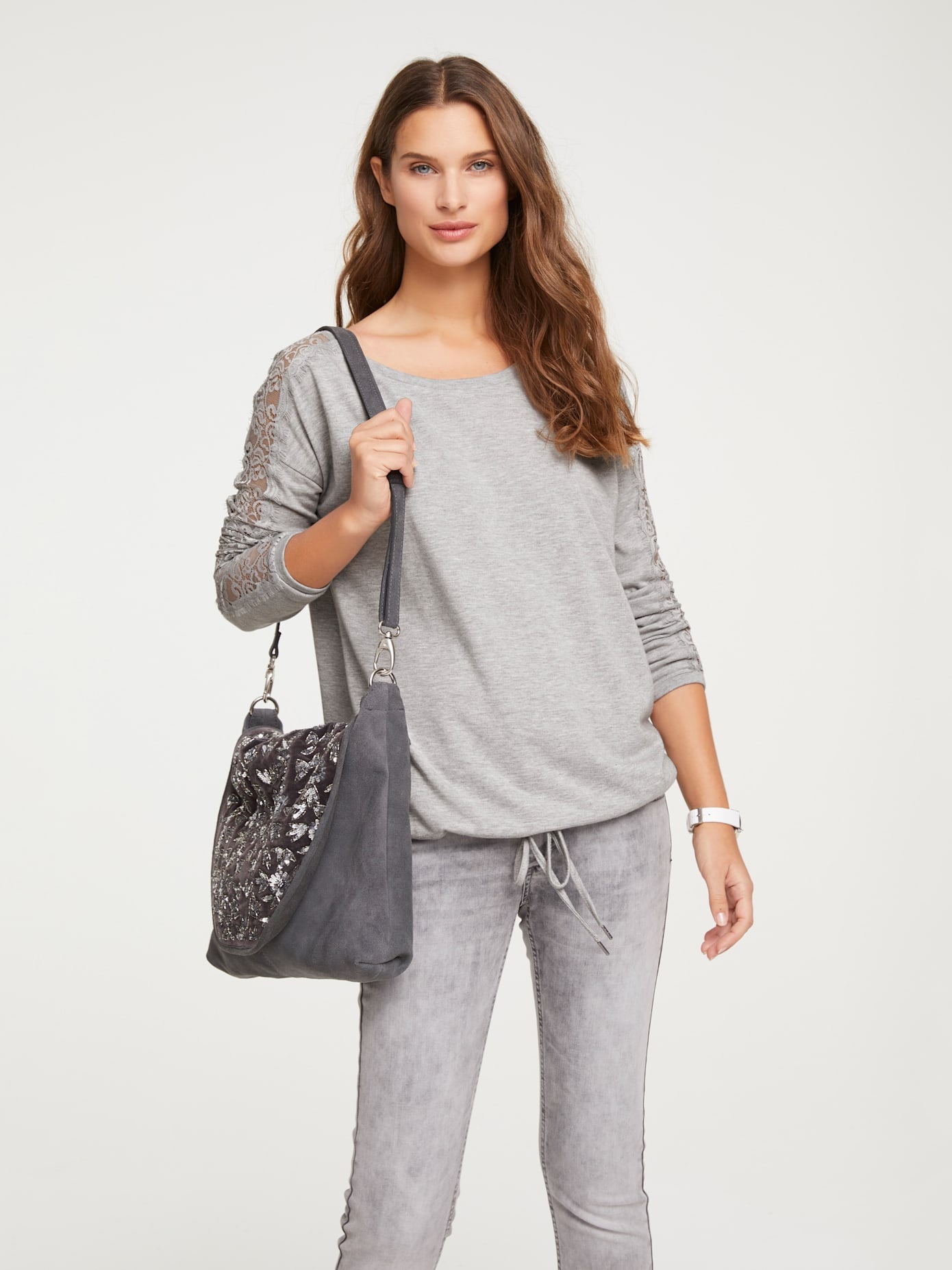 heine Spitzenshirt "Spitzen-Shirt" 1 Stk. tlg. günstig online kaufen