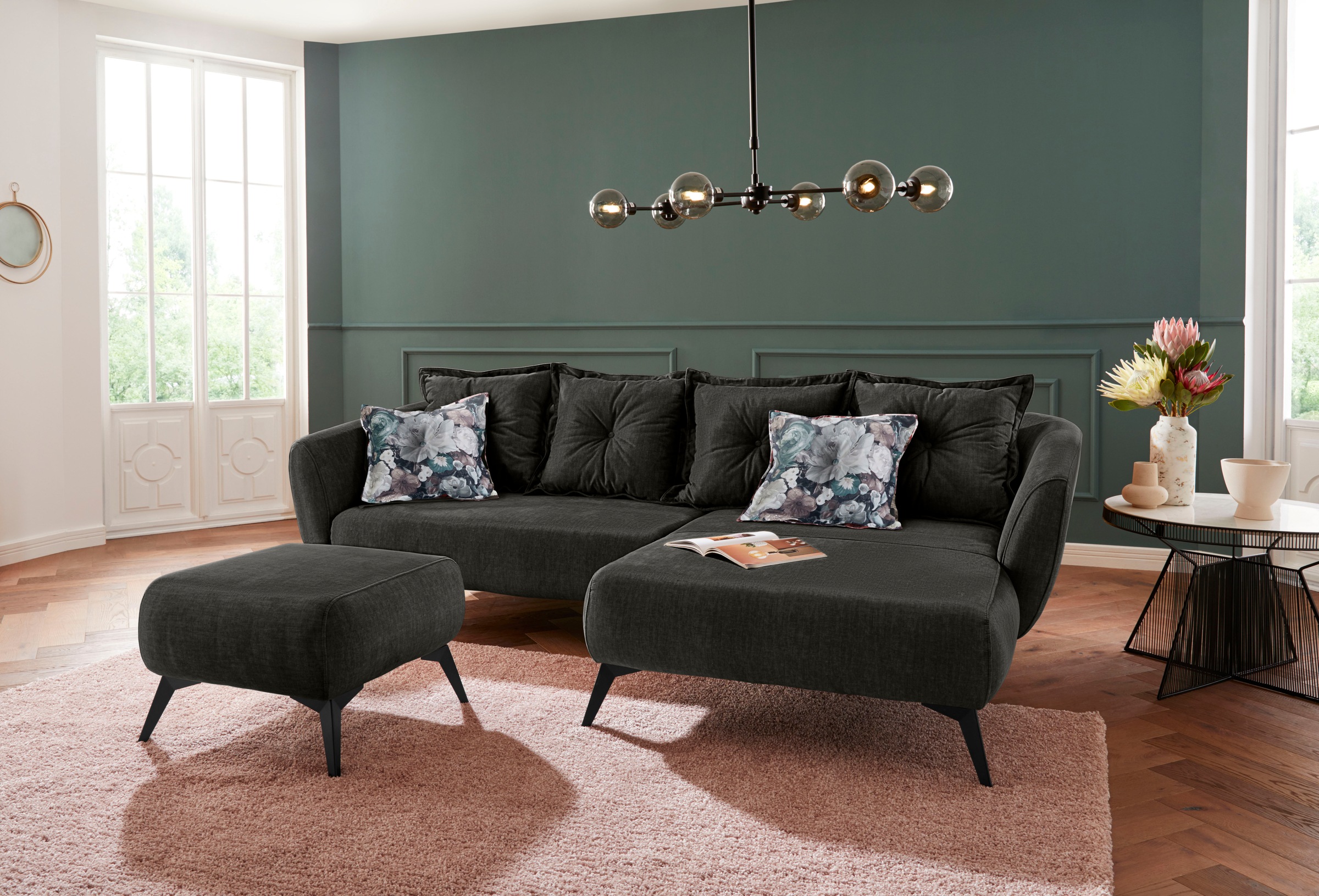 Home affaire Ecksofa "Baggio romantische Polsterecke, bequem, Breite 277 cm günstig online kaufen