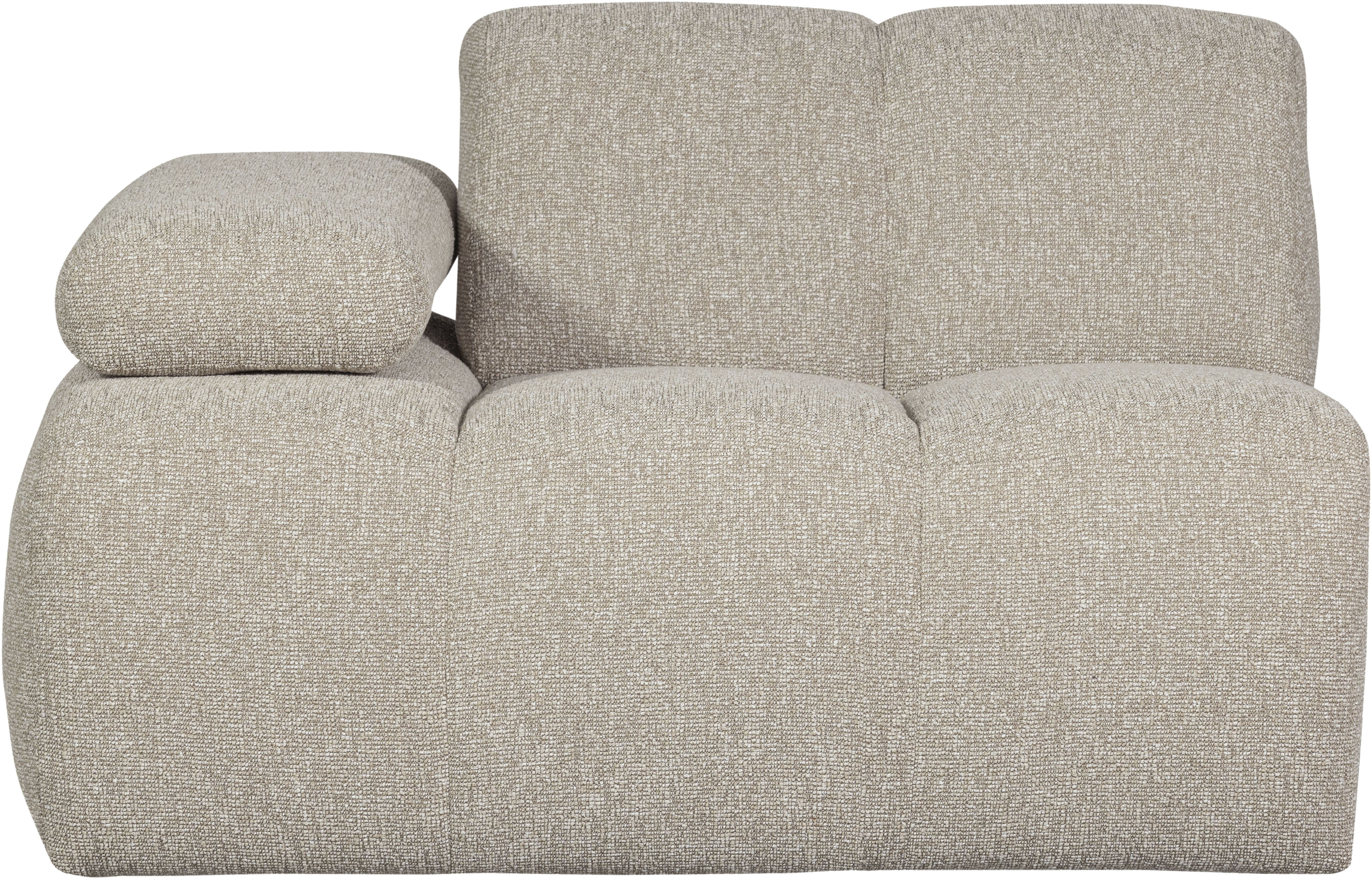 WOOOD Sofaelement "Mojo Bouclé-Bezug mit verstellbarer Armlehne B 124 x D 97 x H 74 cm" Maximale Verschleißfestigkeit, Tragkraft 120 kg, montiert geliefert