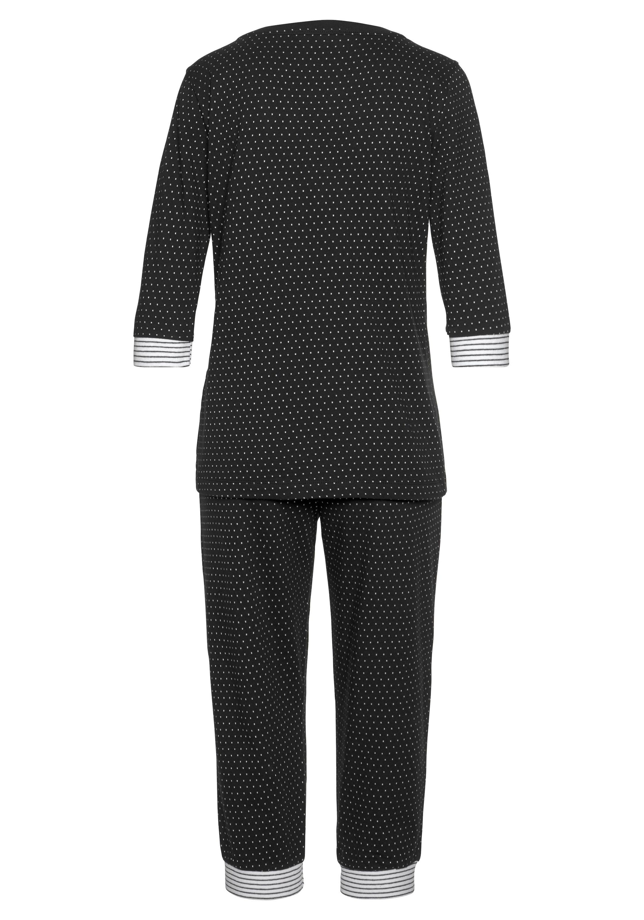 Vivance Dreams Capri-Pyjama, (2 tlg.), mit Pünktchen- und Streifenmuster