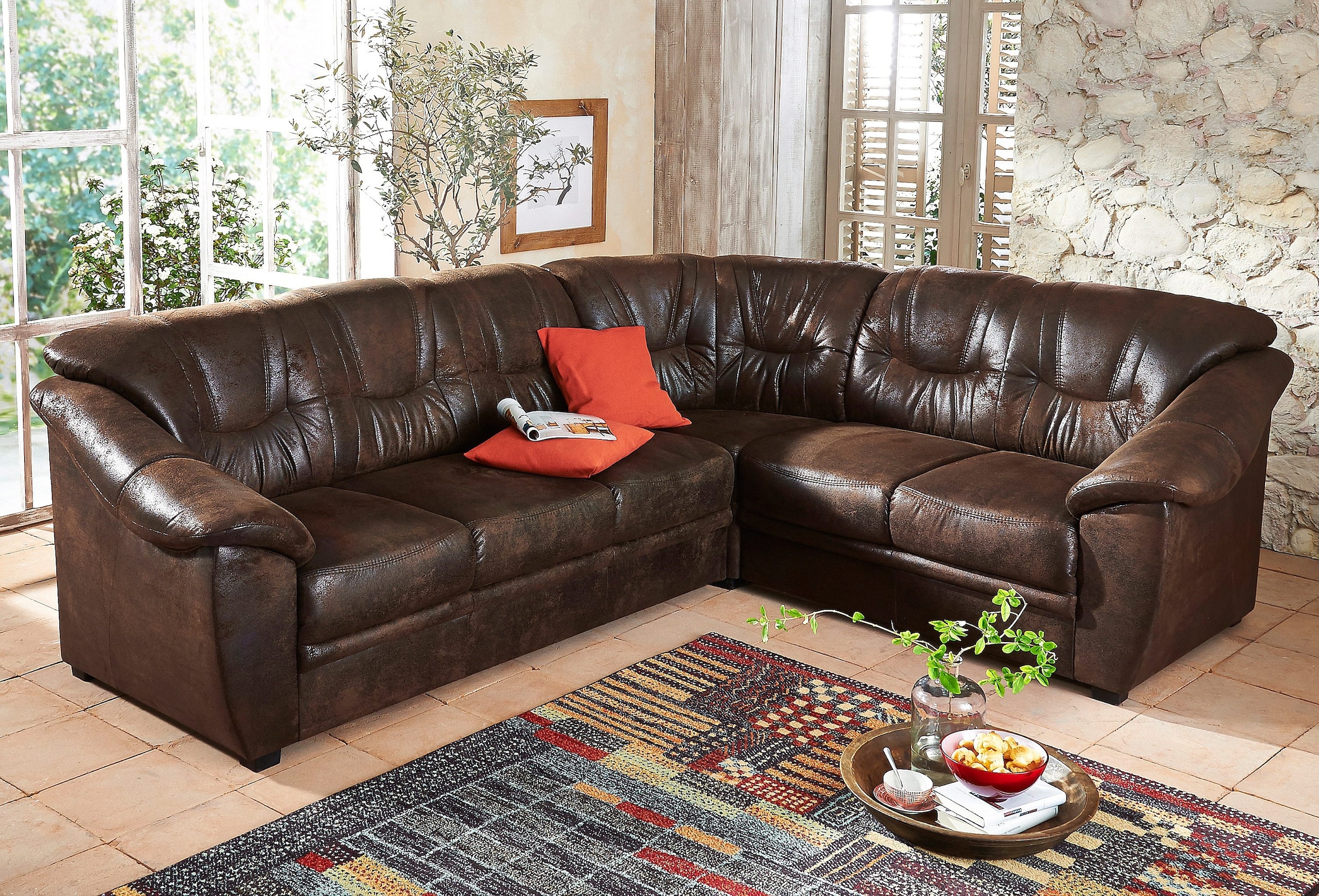 Home affaire Ecksofa "Savona L-Form, B: 262 cm" mit Federkern günstig online kaufen