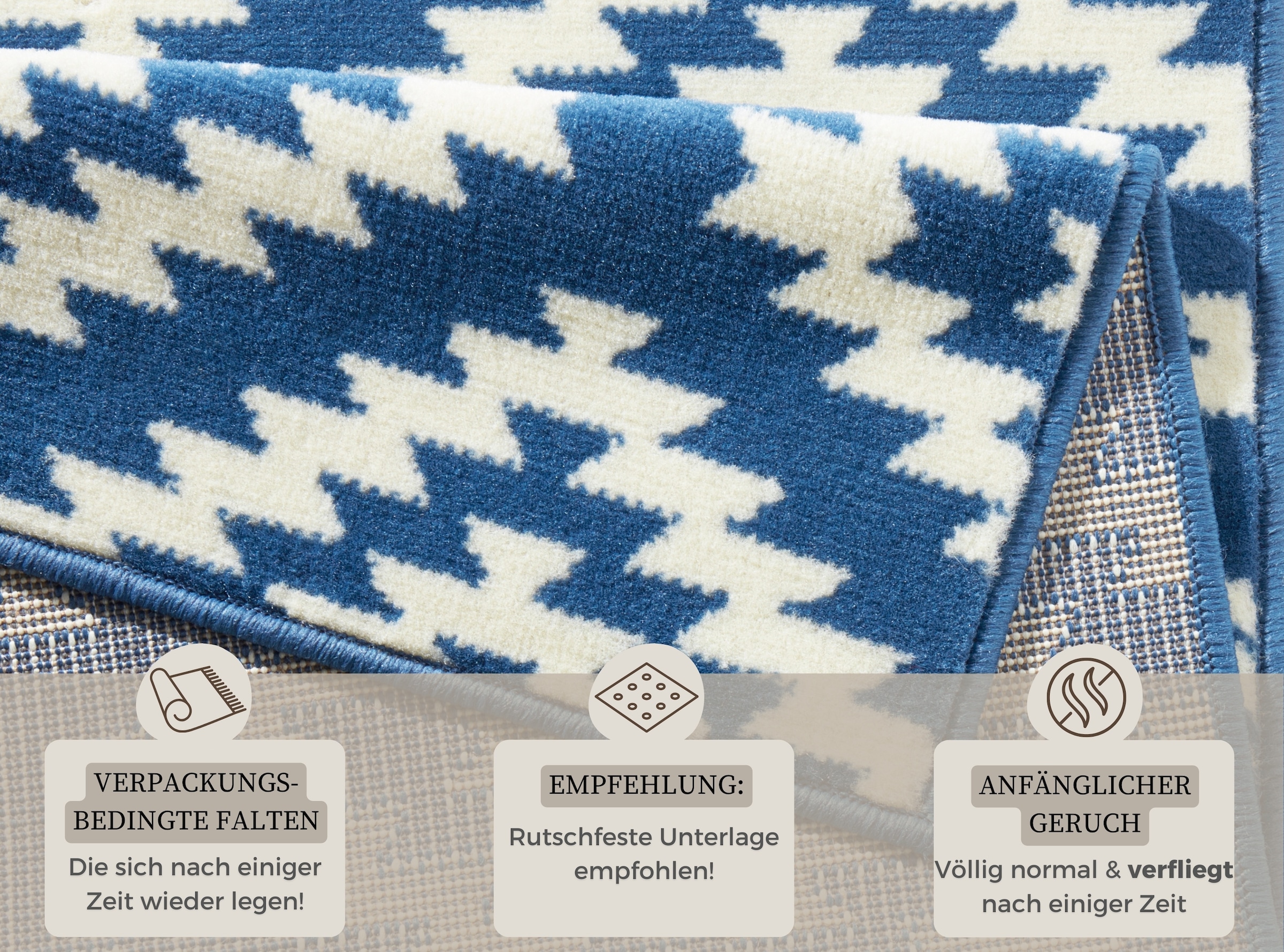 HANSE Home Läufer »Nordic«, rechteckig, 9 mm Höhe, Kurzflor, Raute, Teppich, Weich, Esszimmer, Kinderzimmer, Flur, Modern
