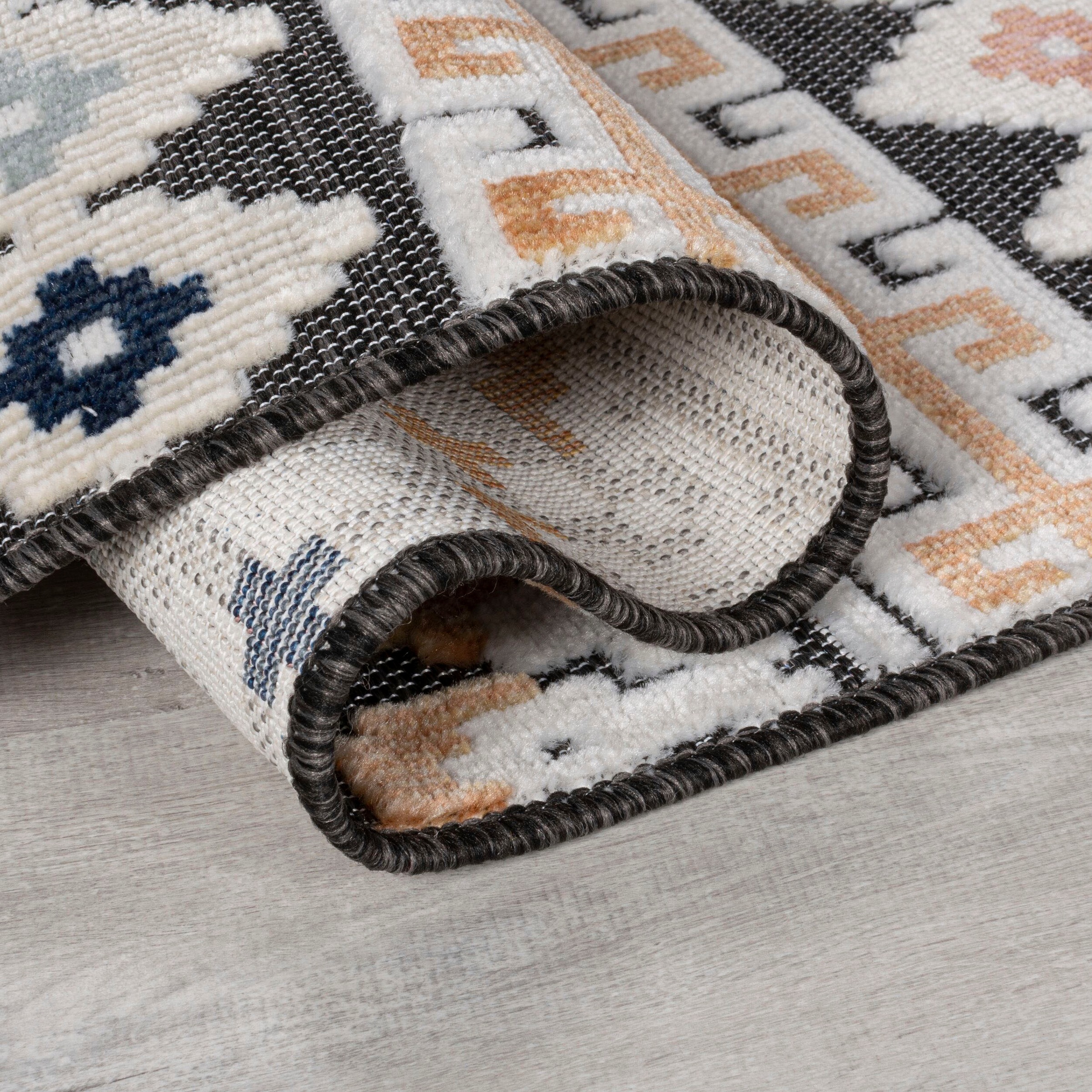 FLAIR RUGS Teppich »Aster«, rechteckig, 2 mm Höhe, Outdoor geeignet, Hoch-Tief Effekt