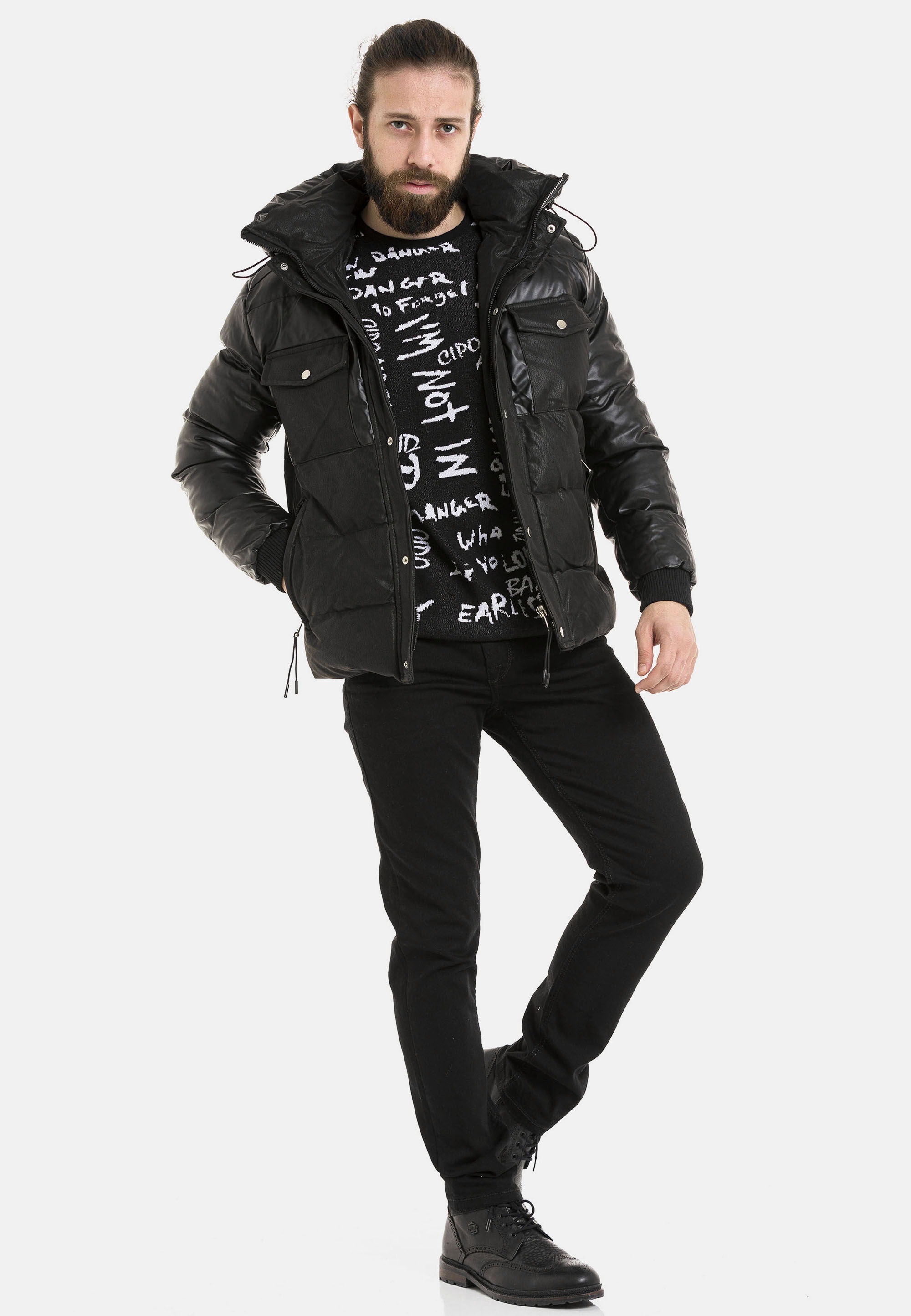 Cipo & Baxx Winterjacke »Jacke«, mit Kapuze, mit Kapuze
