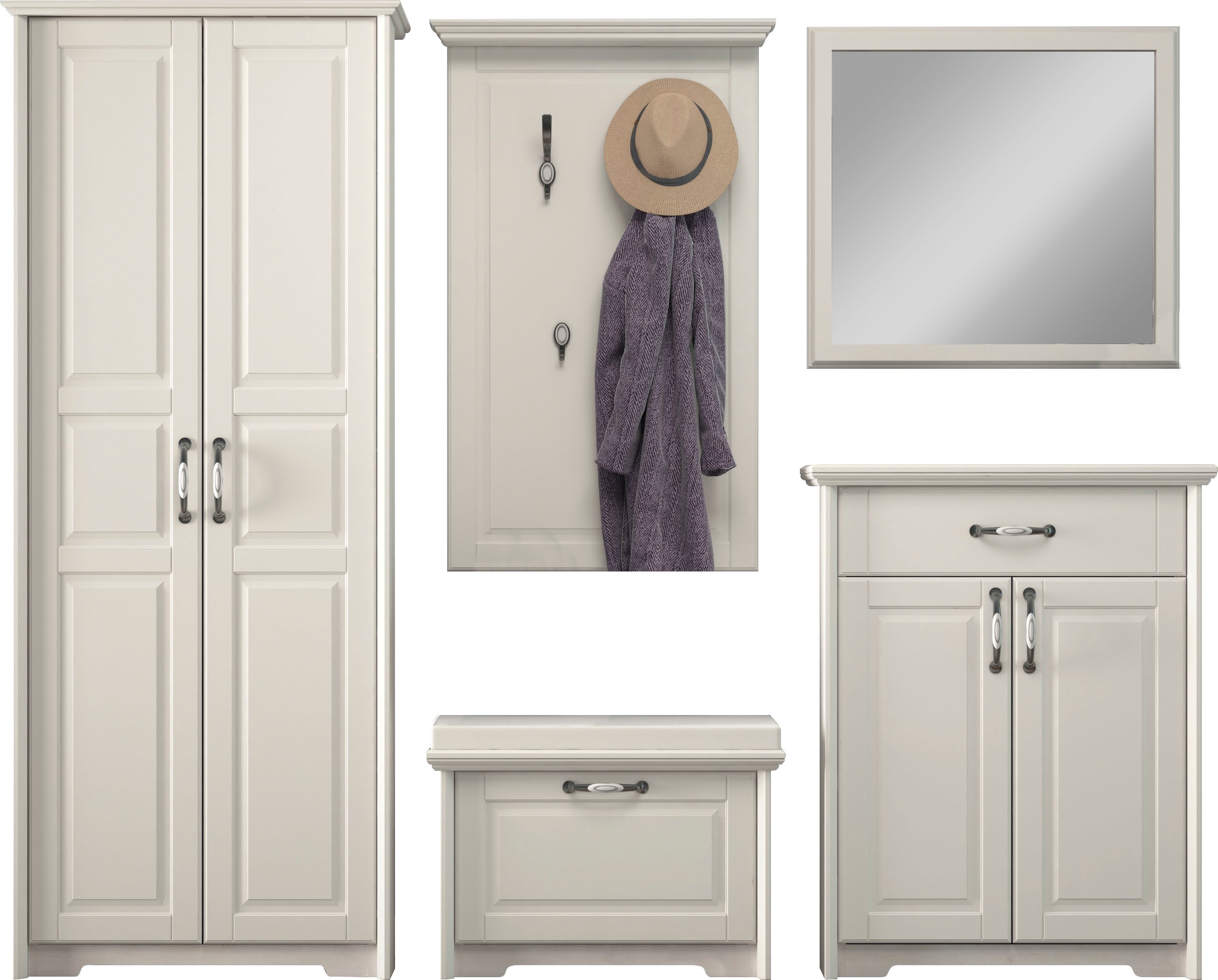 Home affaire Garderoben-Set "Evergreen" Set, Garderobenschrank,Schuhschrank günstig online kaufen