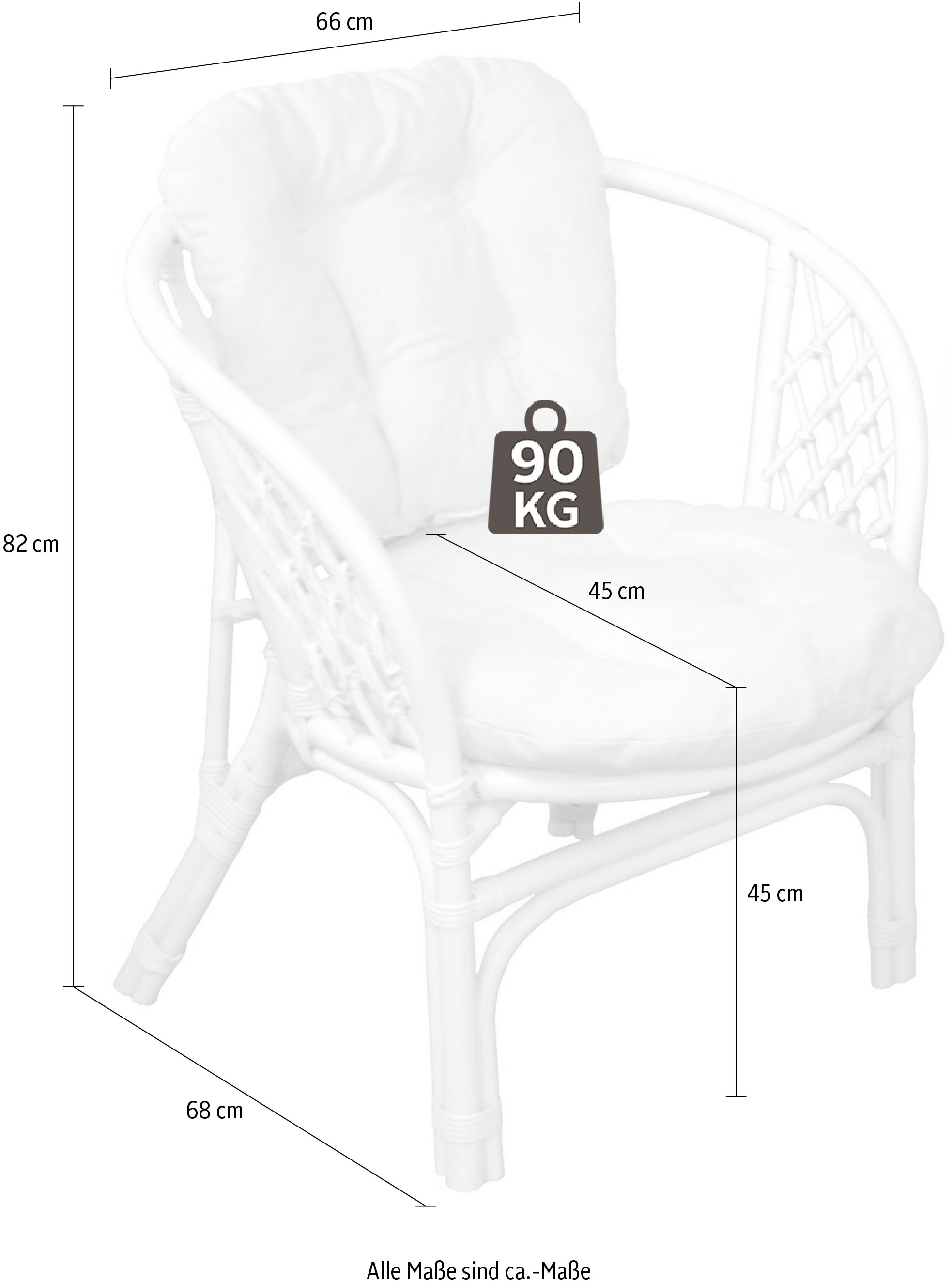 Home affaire Rattanstuhl "Rattansessel" (Set) 2 Stk. günstig online kaufen