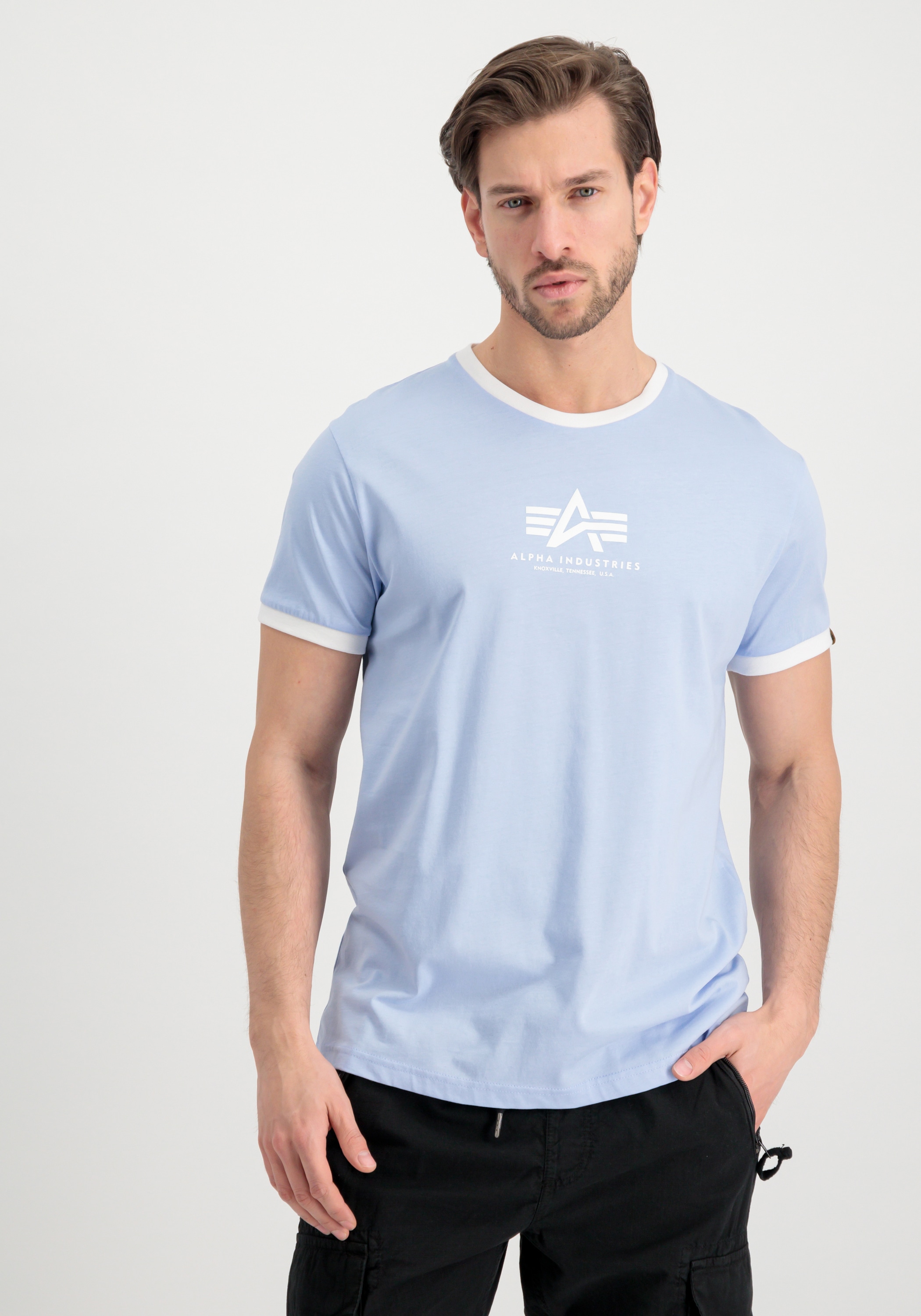 Alpha Industries T-Shirt »Alpha Industries Men T-Shirts &amp; Polos Basic T Contrast ML« SV11643