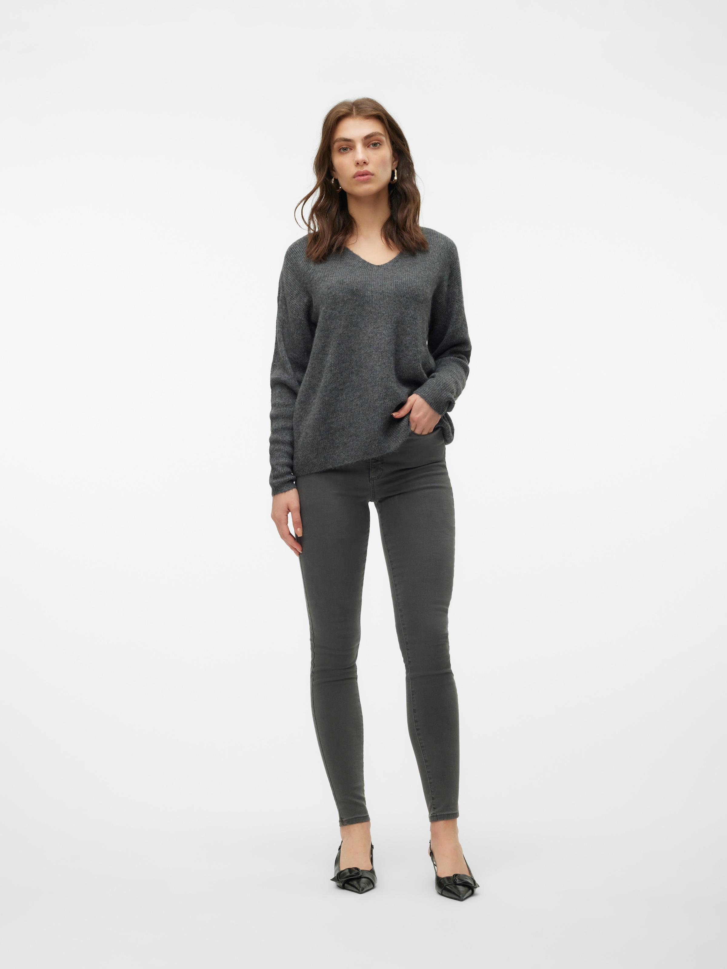Vero Moda V-Ausschnitt-Pullover »VMCREWLEFILE LS V-NECK BLOUSE NOOS«