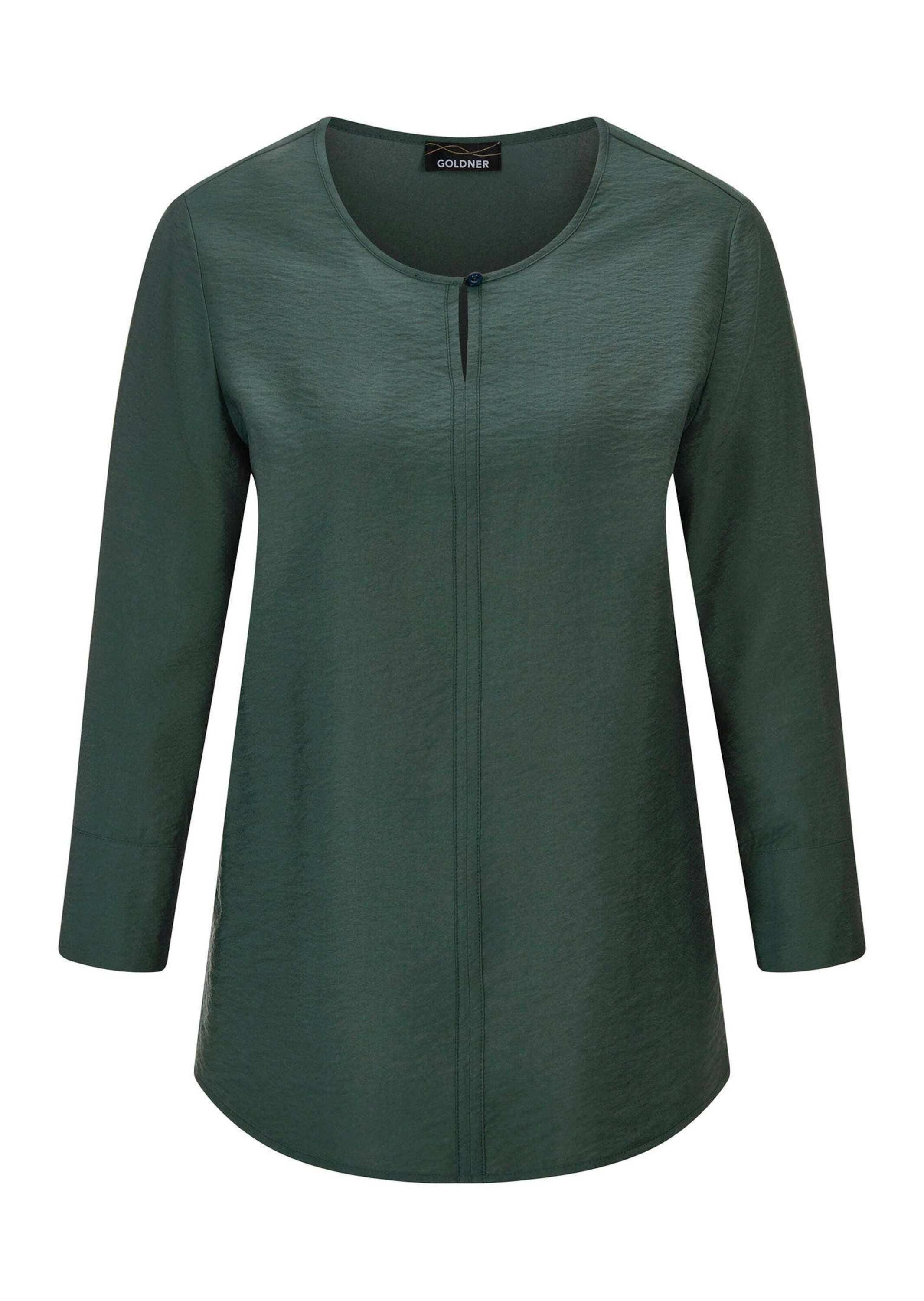 GOLDNER Schlupfbluse "Viskosebluse mit 3/4-Ärmeln, Rundhals" Ziernaht günstig online kaufen