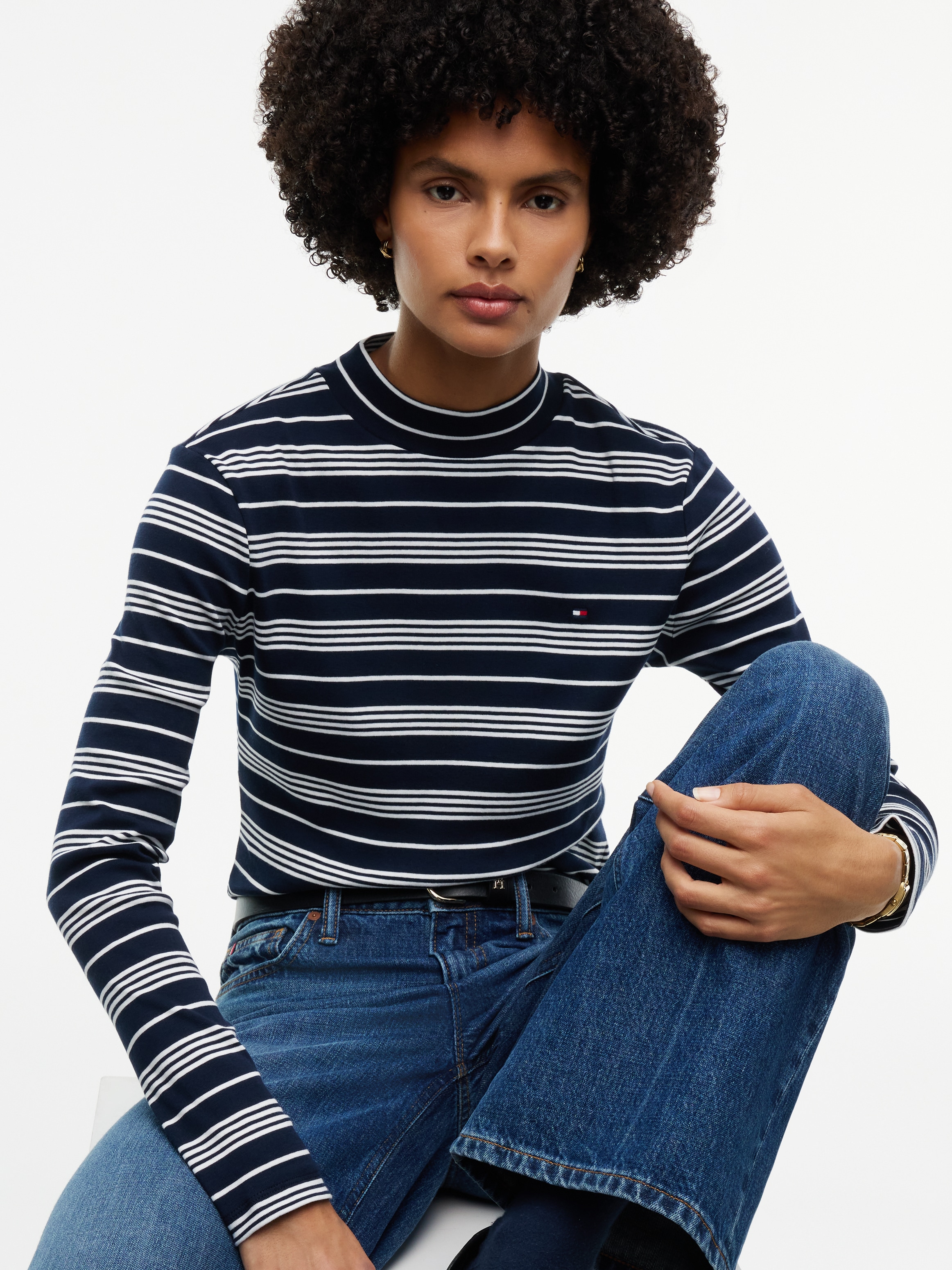 Tommy Hilfiger Langarmshirt "SLIM CODY MOCK-NK LS" Baumwolle, slim fit