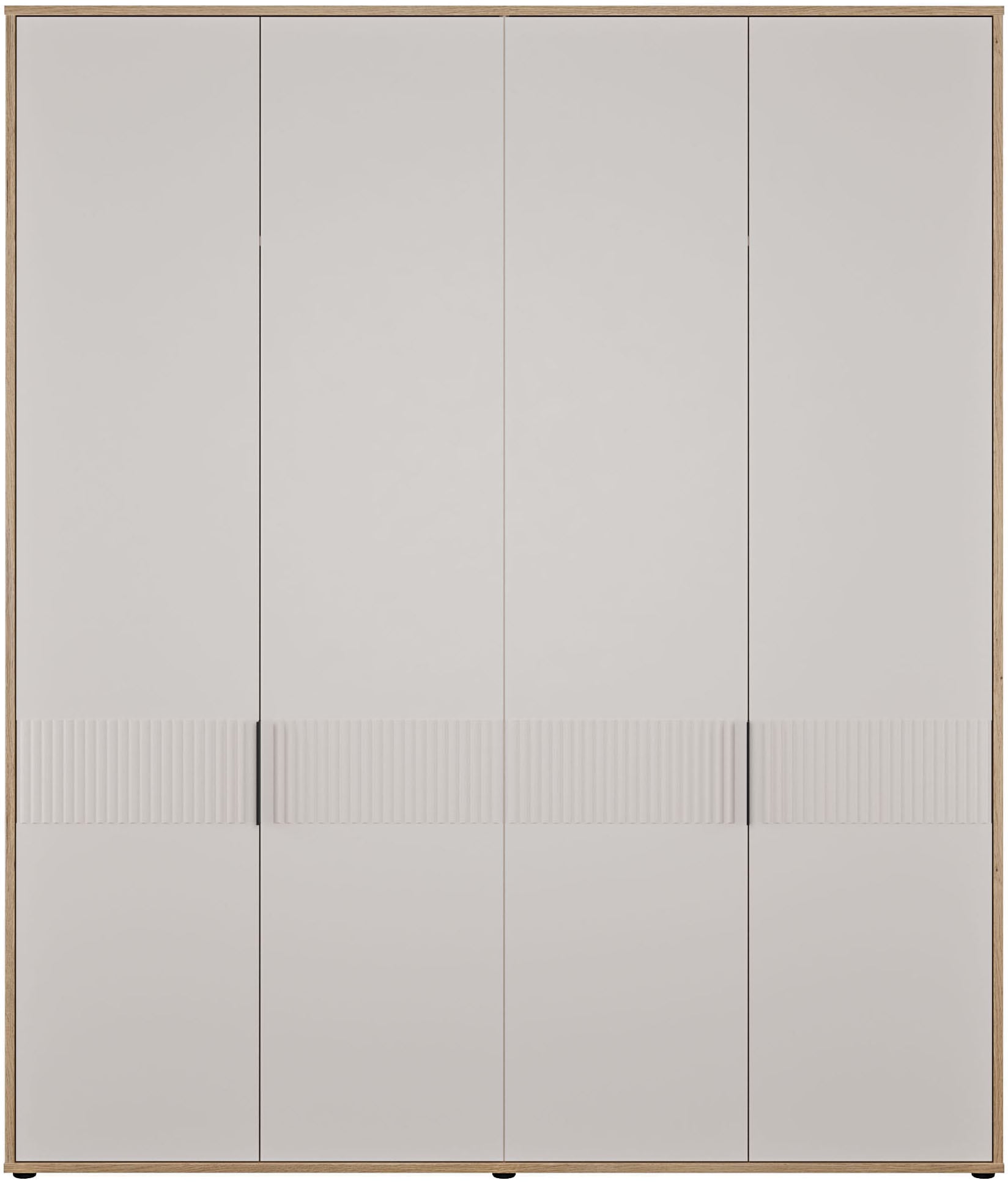 FORTE Kleiderschrank "Forte Seravel Drehtürenschrank, Lamellenoptik, 4 Türen" B/H/T 179,3/214,3/59,4 cm, Zubehör optional bestellbar