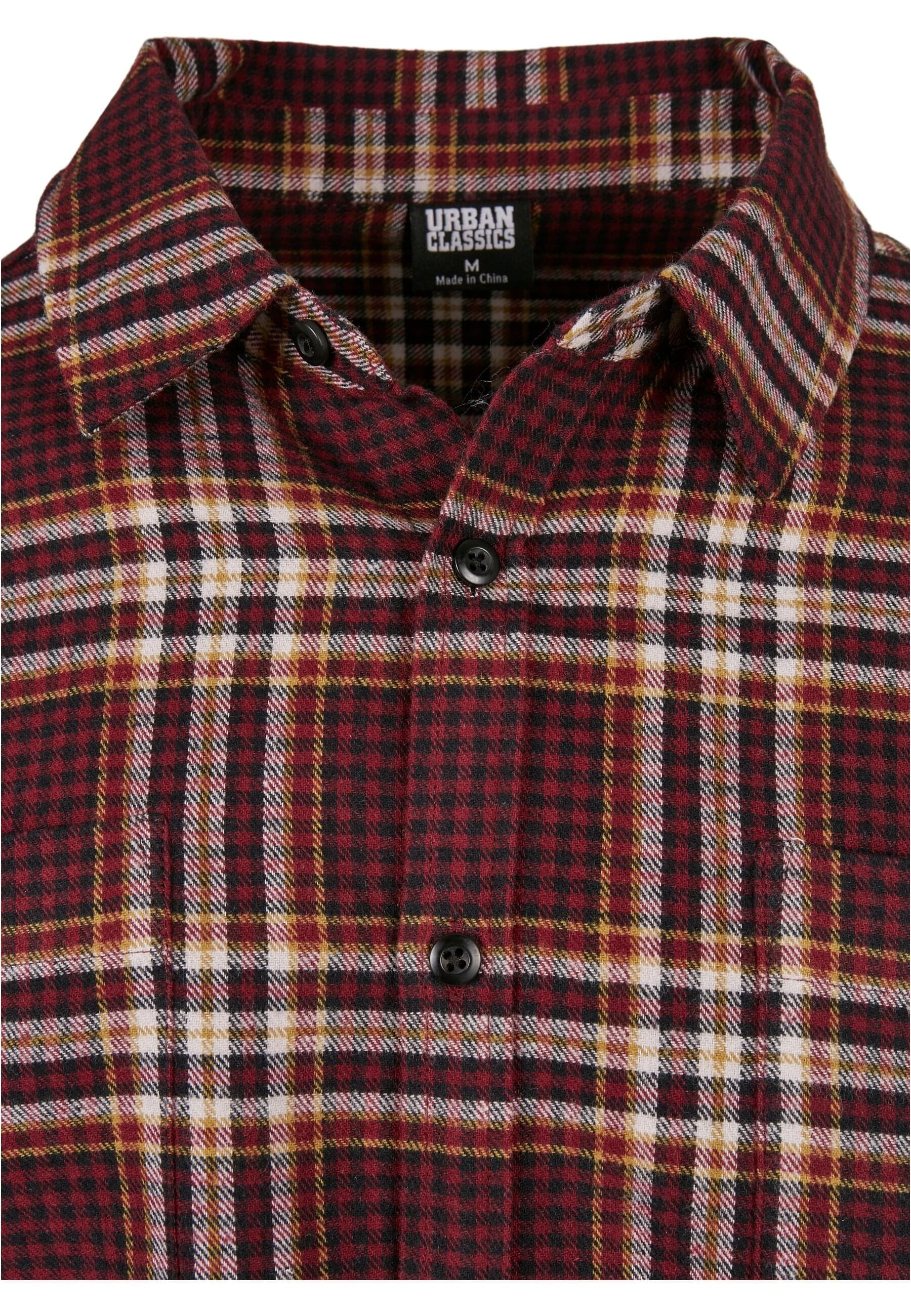URBAN CLASSICS Langarm-Poloshirt »Urban Classics Herren Checked Campus Shirt«, (1 tlg.)