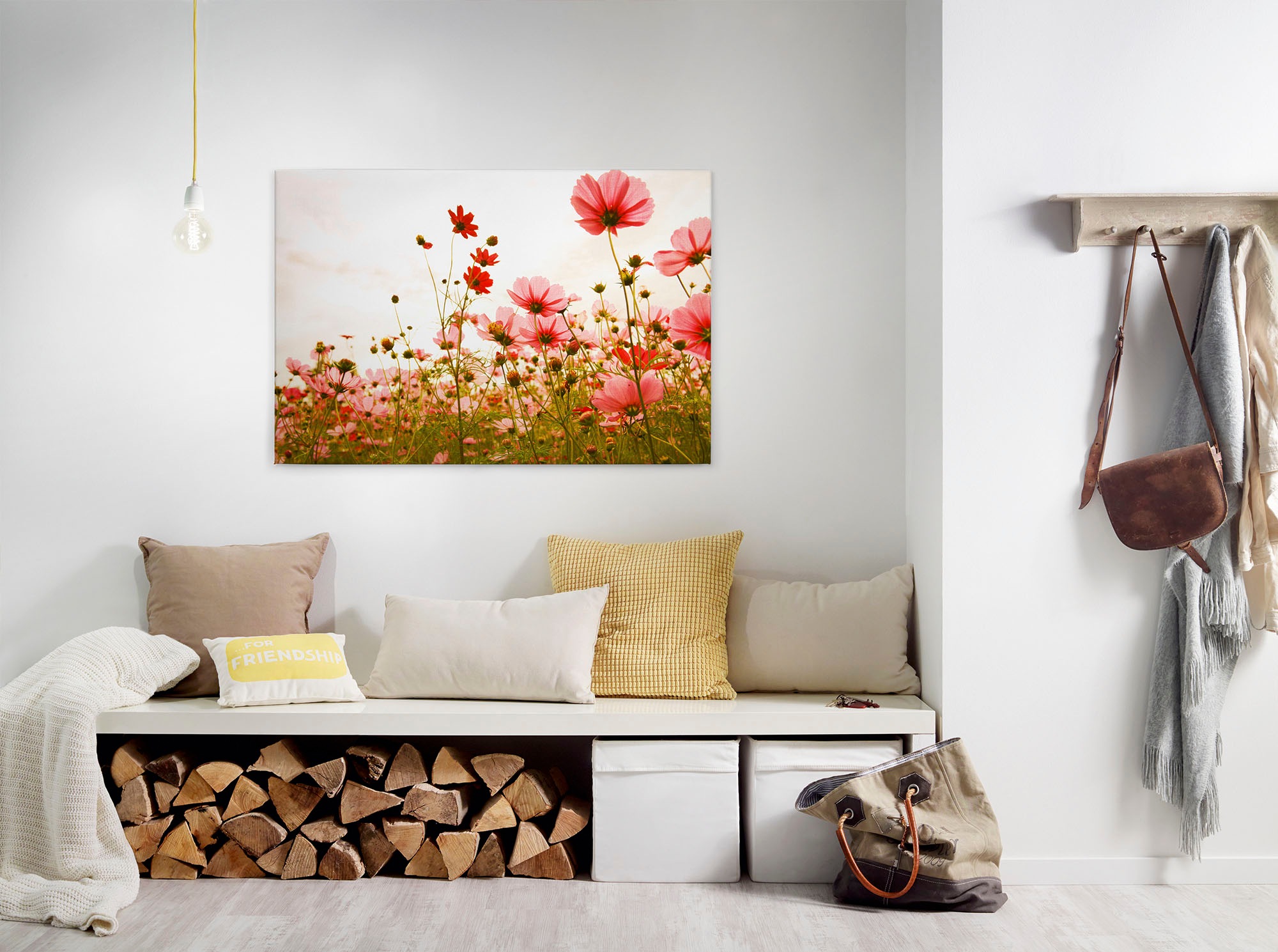 A.S. Création Leinwandbild "Flower Meadow" Blumen Kunst 1 Stk. tlg. Mohnblume Keilrahmen Blumenwiese Leinwand-Bild Wohnzimmer modern Wand