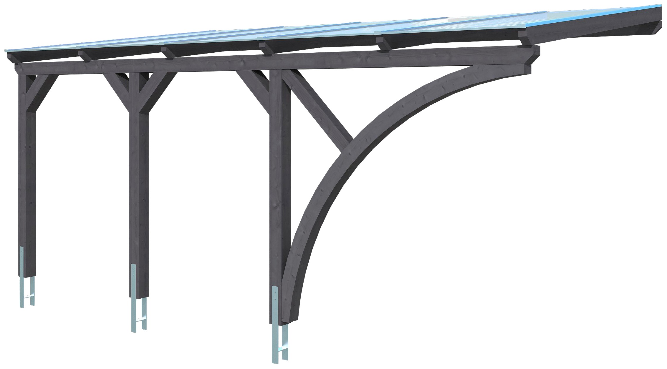 Skanholz Anlehncarport »Eifel«, Leimholz-Nordisches Fichtenholz, 276 cm, dunkelgrau