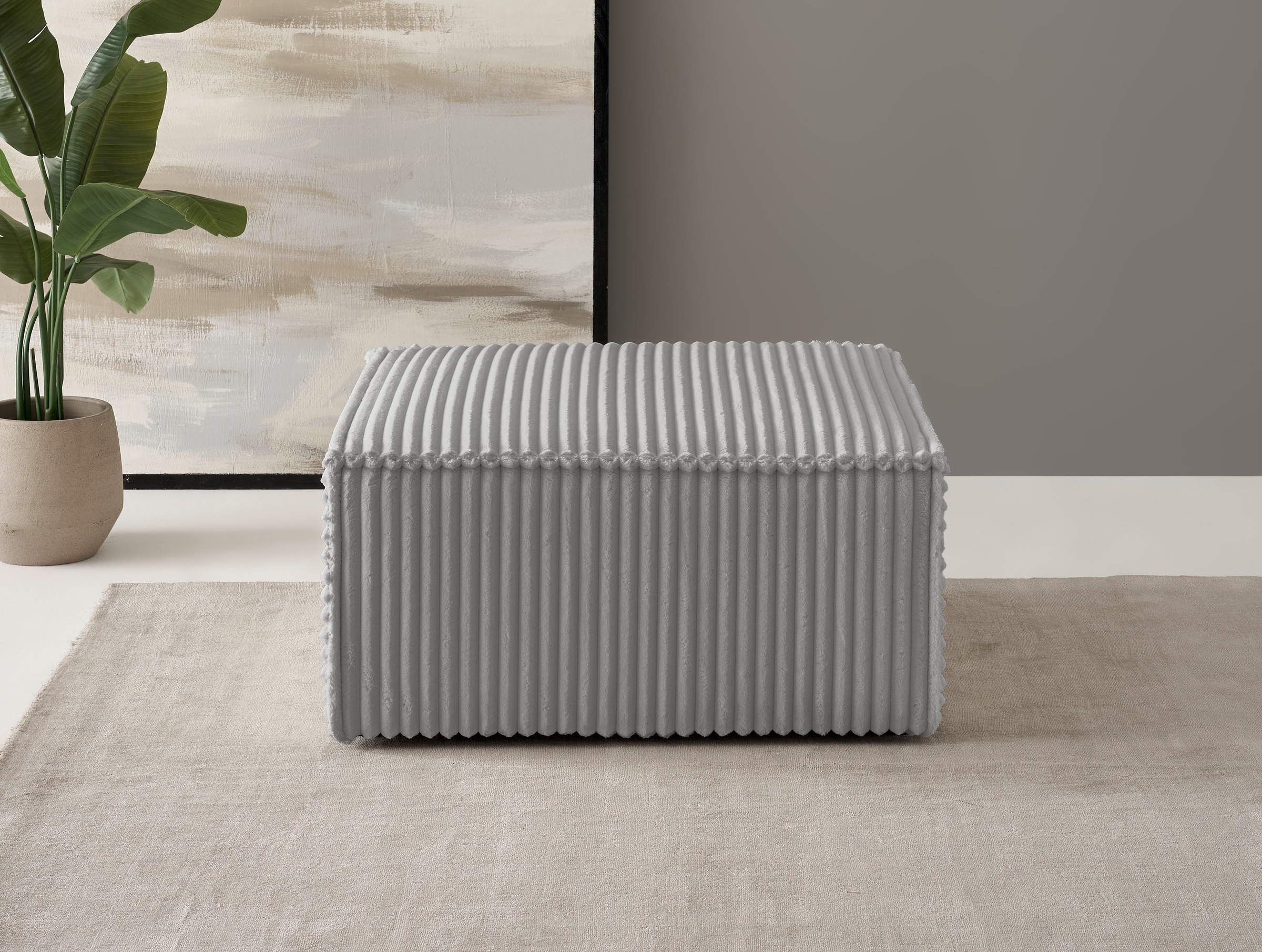 andas Hocker "FINNLEY, Polsterhocker in Bouclé, Struktur fein u. Mega Cord günstig online kaufen