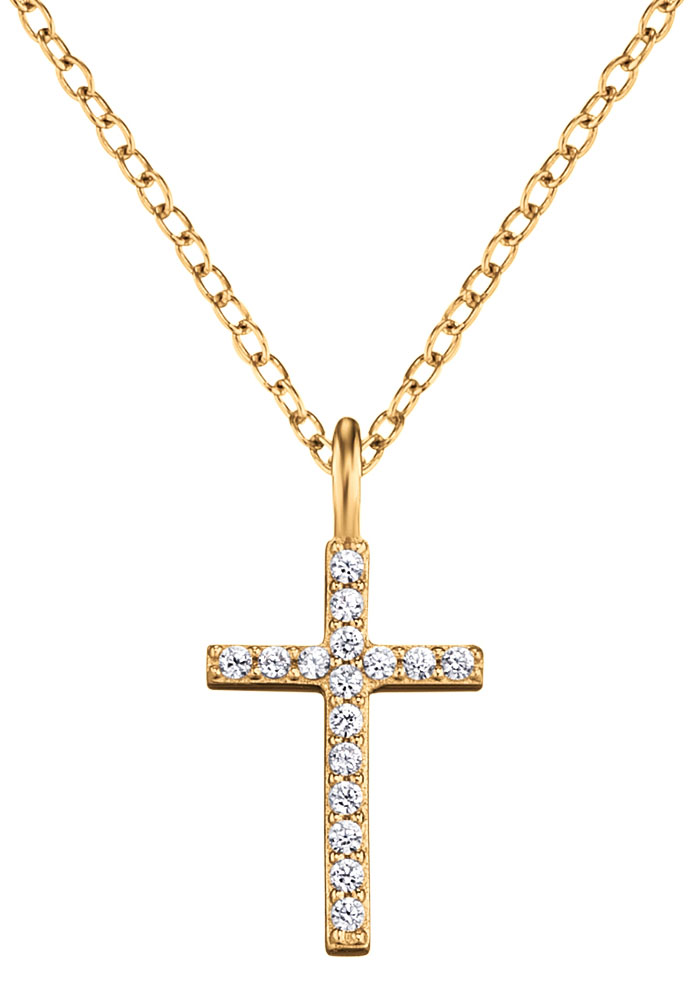 Kette mit Anhänger »Ein Schutzengel für die Ewigkeit, ERN-LILCROSS-ZI-G«, mit Zirkonia...